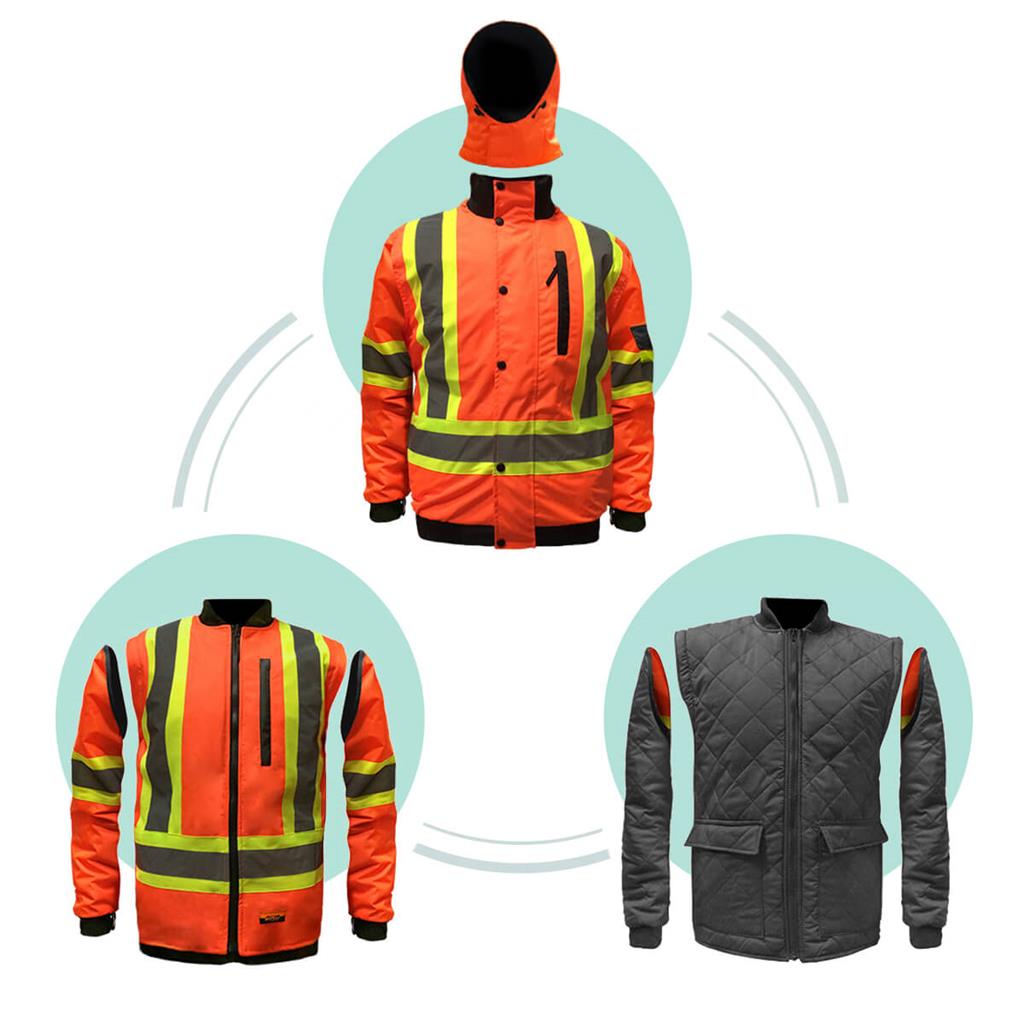 DuraDrive Basic 6-in-1 Yellow Hi-Vis Insulated Safety Traffic Winter J
