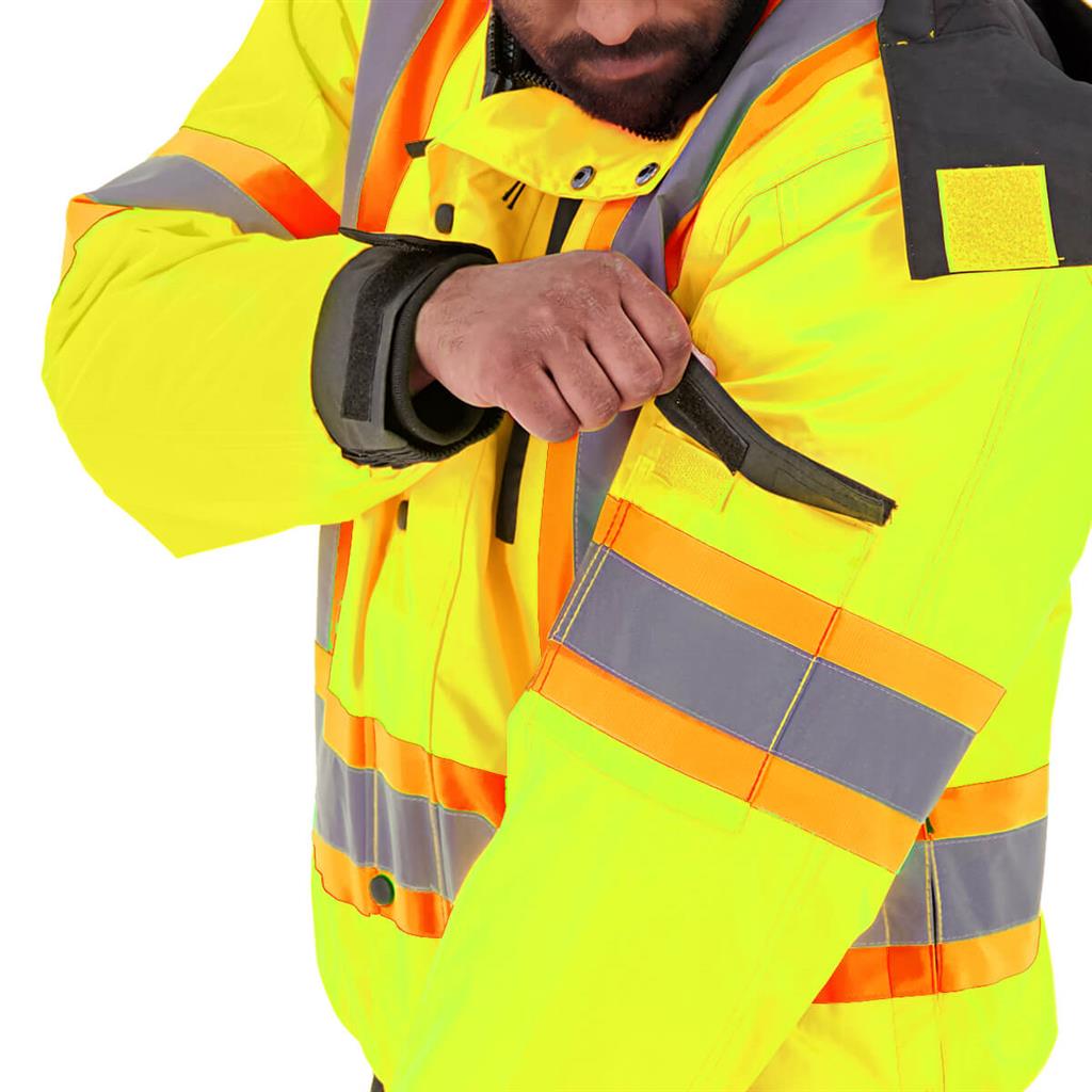 DuraDrive Basic 6-in-1 Yellow Hi-Vis Insulated Safety Traffic Winter Jacket