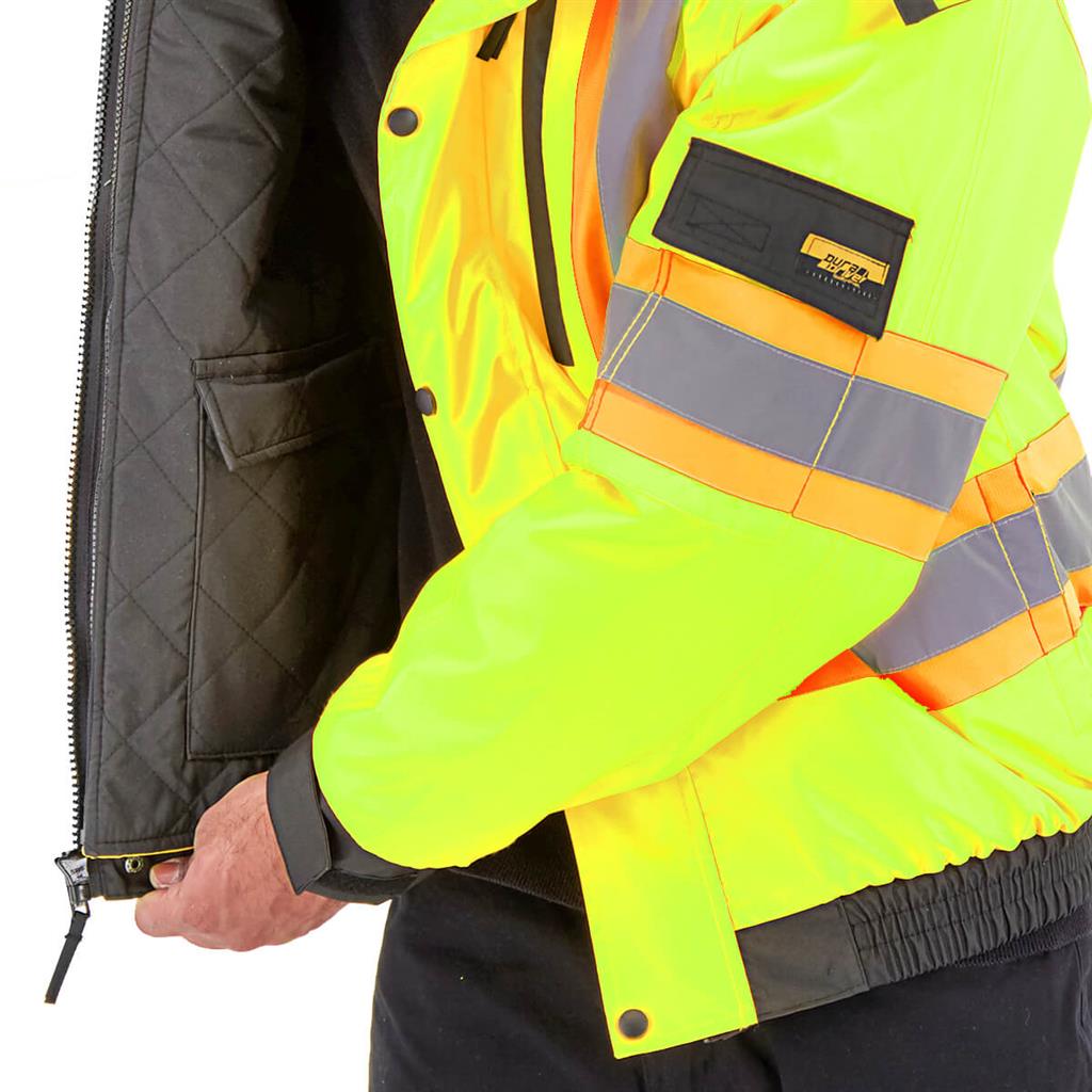 DuraDrive Basic 6-in-1 Yellow Hi-Vis Insulated Safety Traffic Winter Jacket