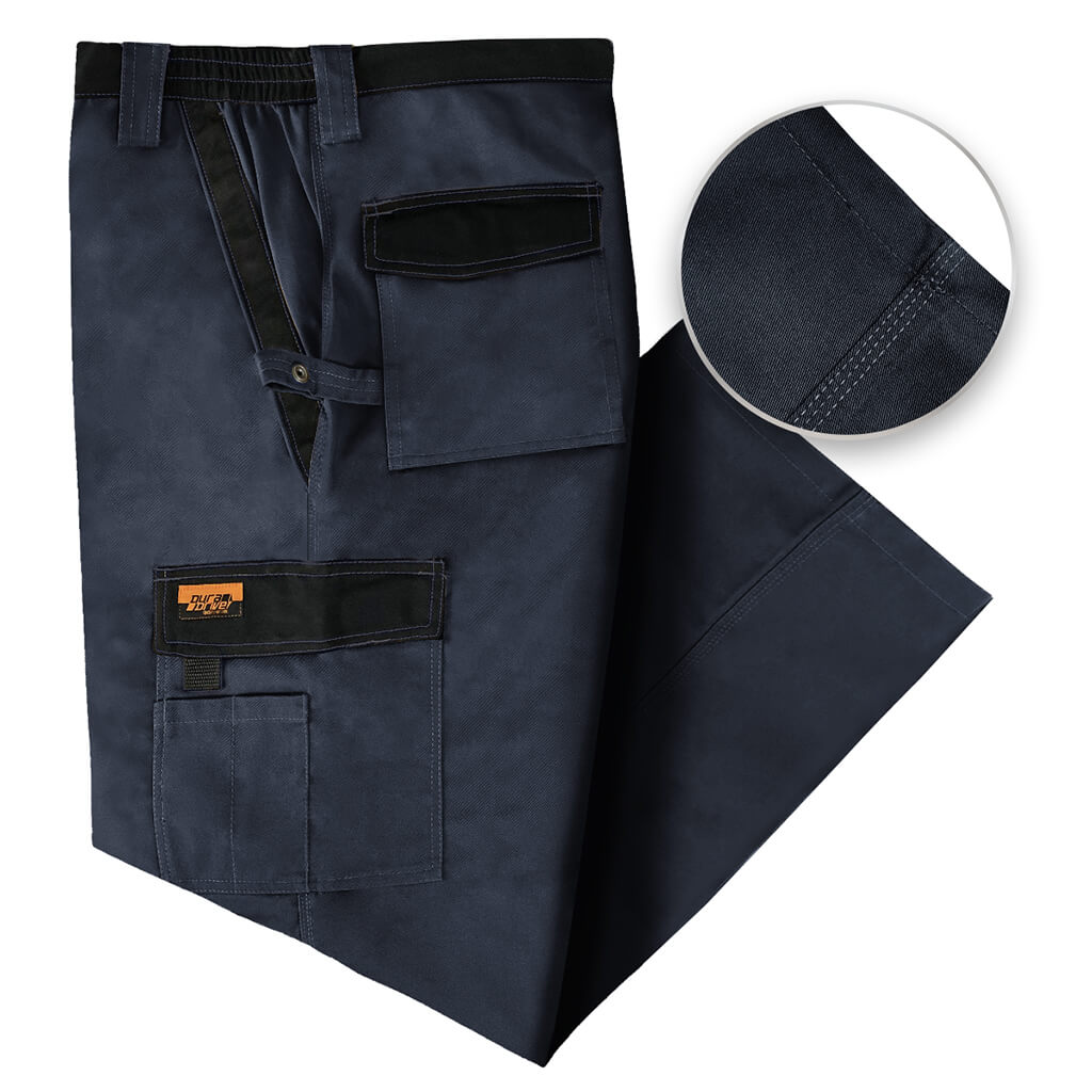 DuraDrive Men's Navy Blue 65% Polyester/35% Cotton Two Tone Tradesman Work Pant