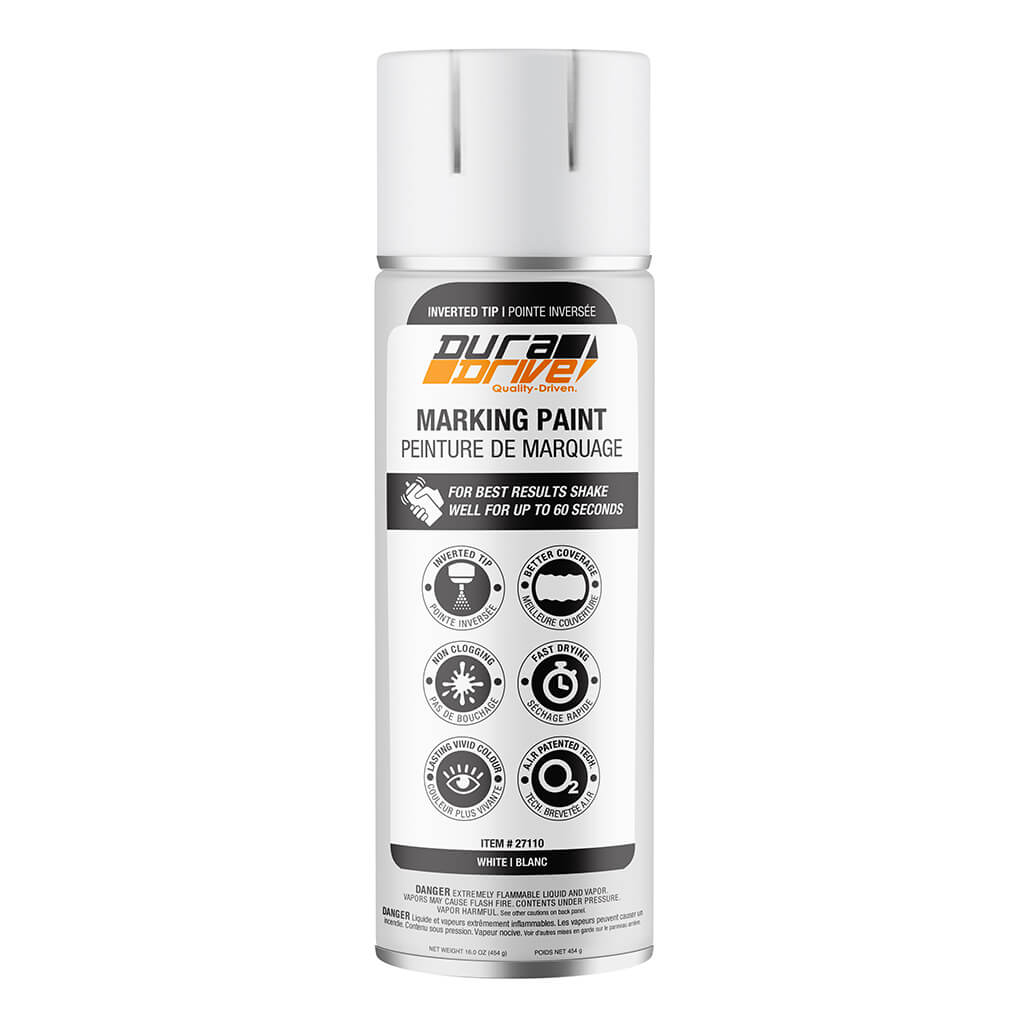 DuraDrive 16 oz Aerosol White Inverted Marking Spray Paint