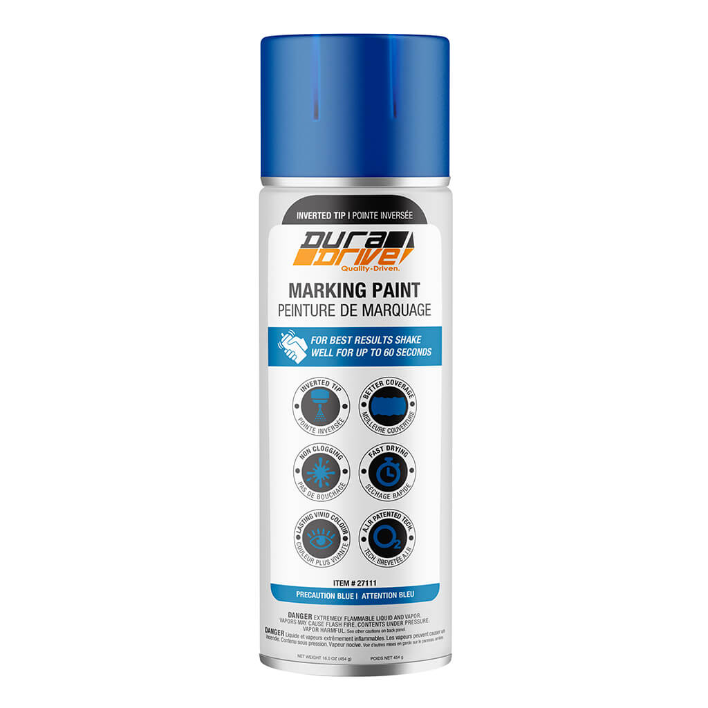 DuraDrive 16 oz Aerosol Precaution Blue Inverted Marking Spray Paint