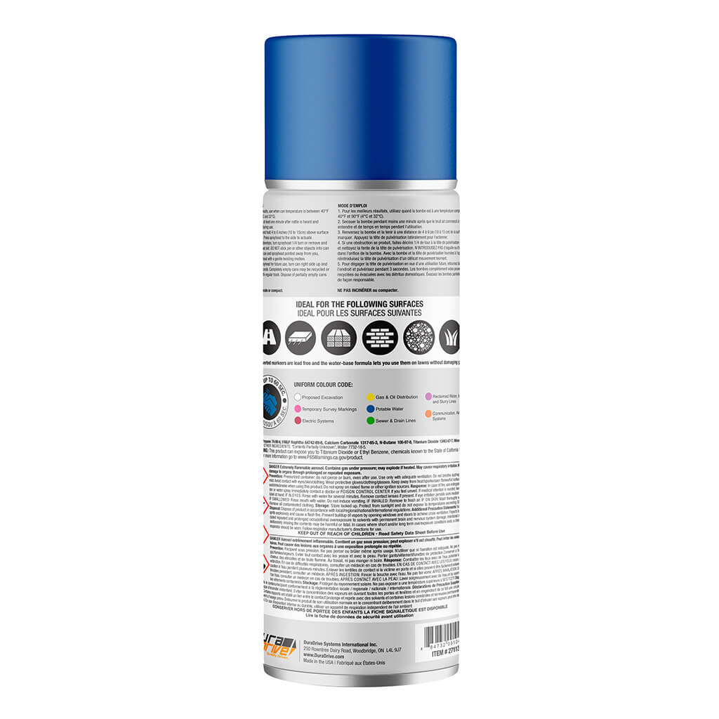 DuraDrive 16 oz. Blue Inverted Marking Spray Paint