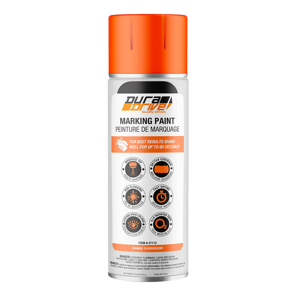 DuraDrive 16 oz Aerosol Fluorescent Orange Inverted Marking Spray Paint