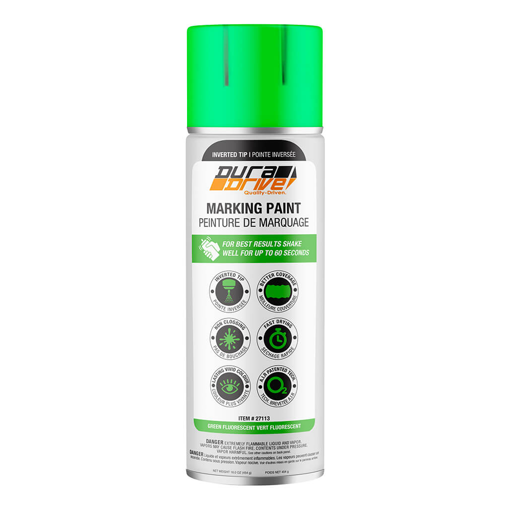 DuraDrive 16 oz Aerosol Fluorescent Green Inverted Marking Spray Paint