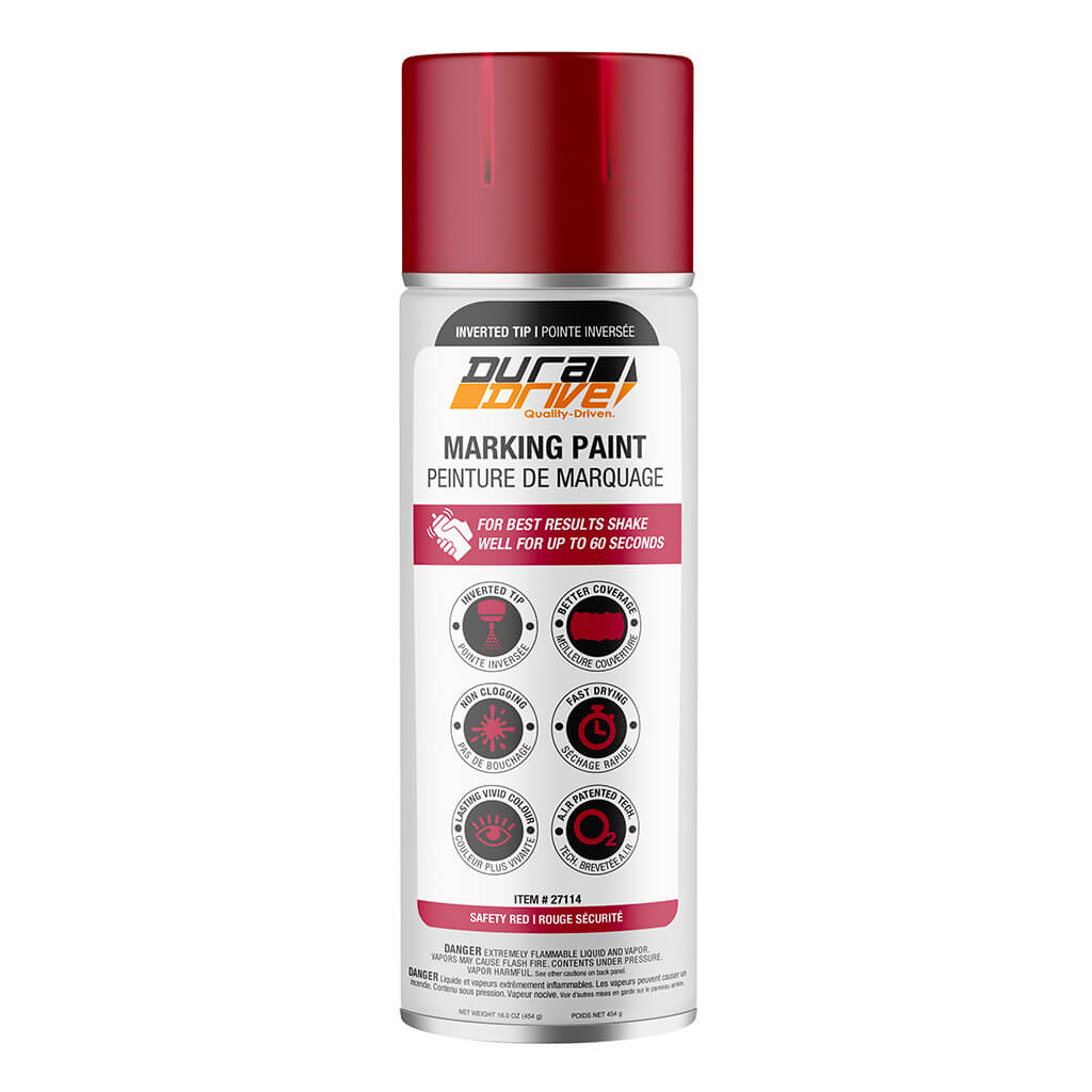 DuraDrive 16 oz Aerosol Safety Red Inverted Marking Spray Paint