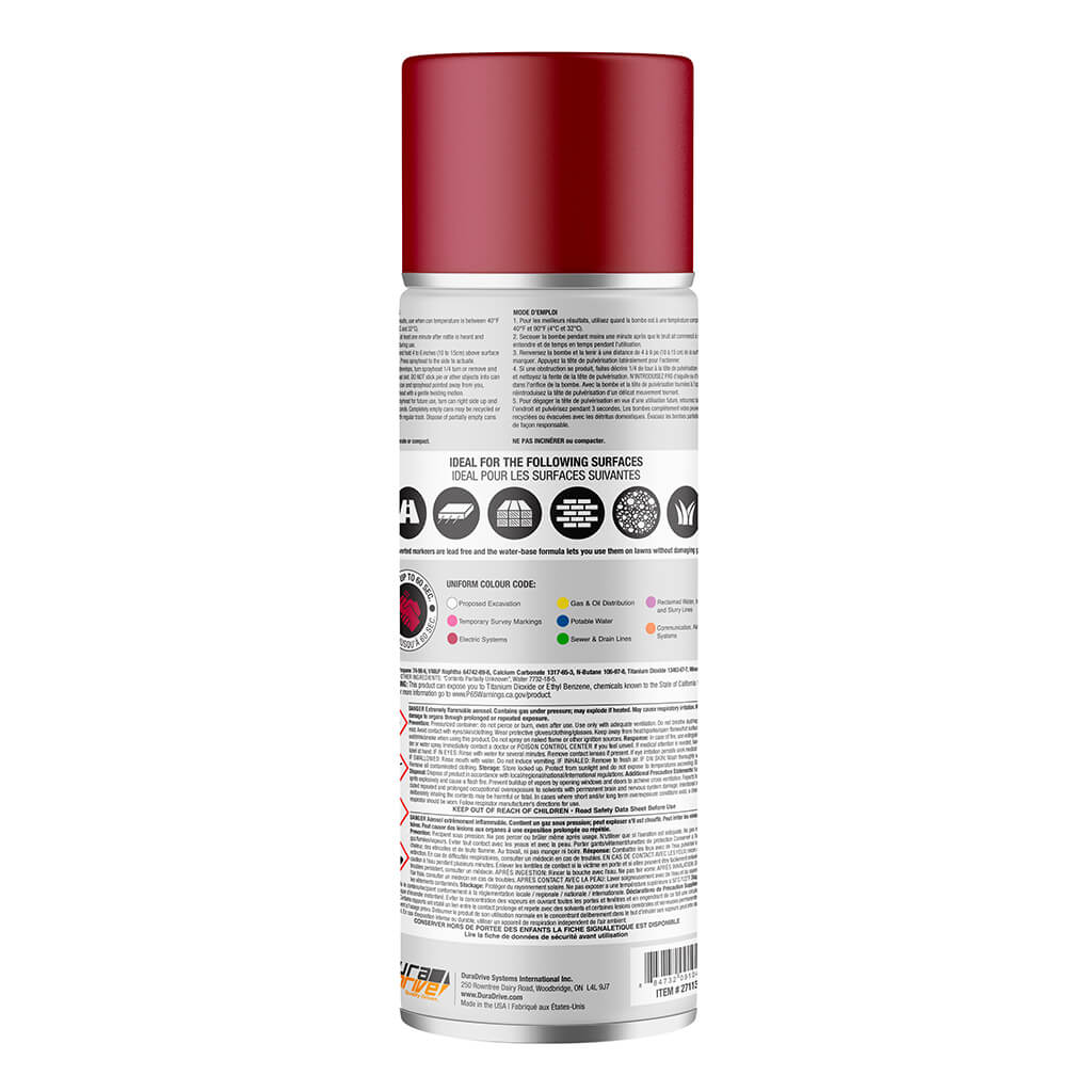 DuraDrive 16 oz. Red Inverted Marking Spray Paint