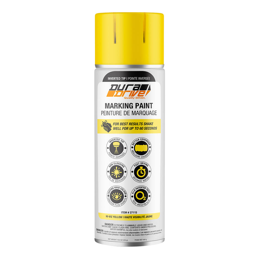 DuraDrive 16 oz Aerosol High-Visibility Yellow Inverted Marking Spray Paint