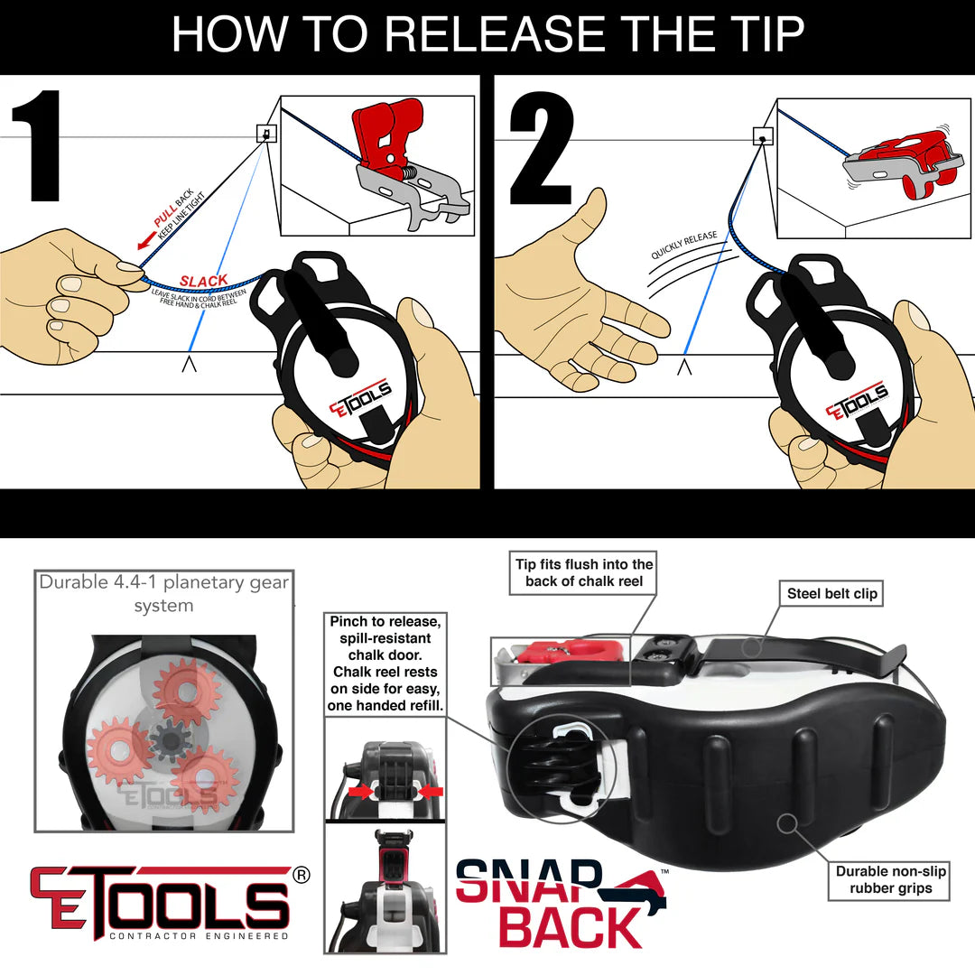 CE Tools 50 ft. Chalk Line With Self-Releasing Tip