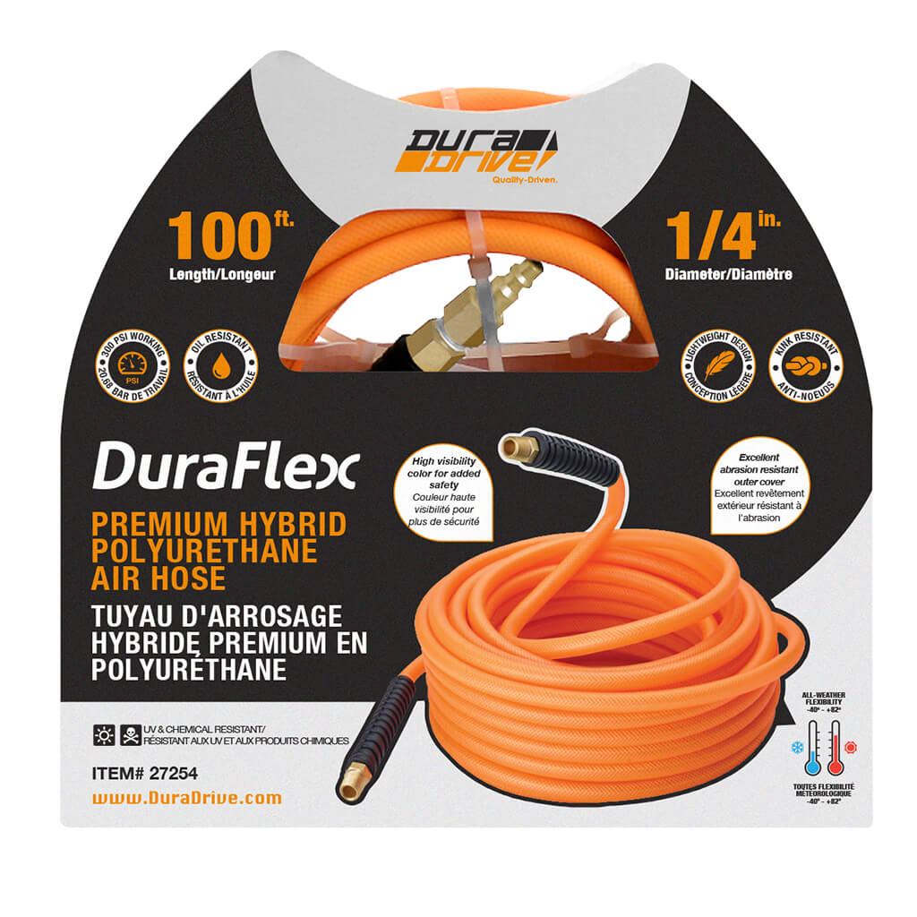 DuraDrive FO14100F 1/4 in x 100 ft Air Hose with Swivel Fitting