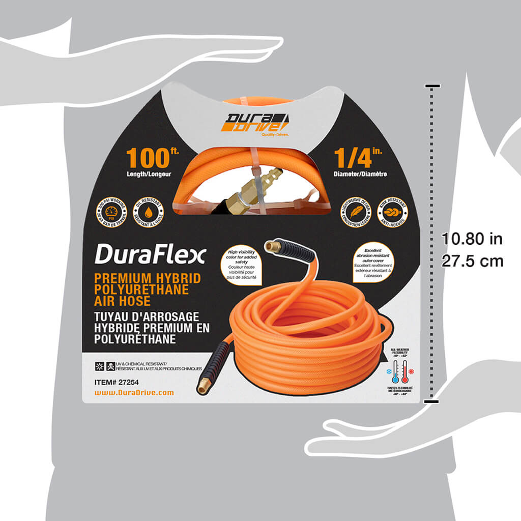 DuraDrive FO14100F 1/4 in x 100 ft Air Hose with Swivel Fitting