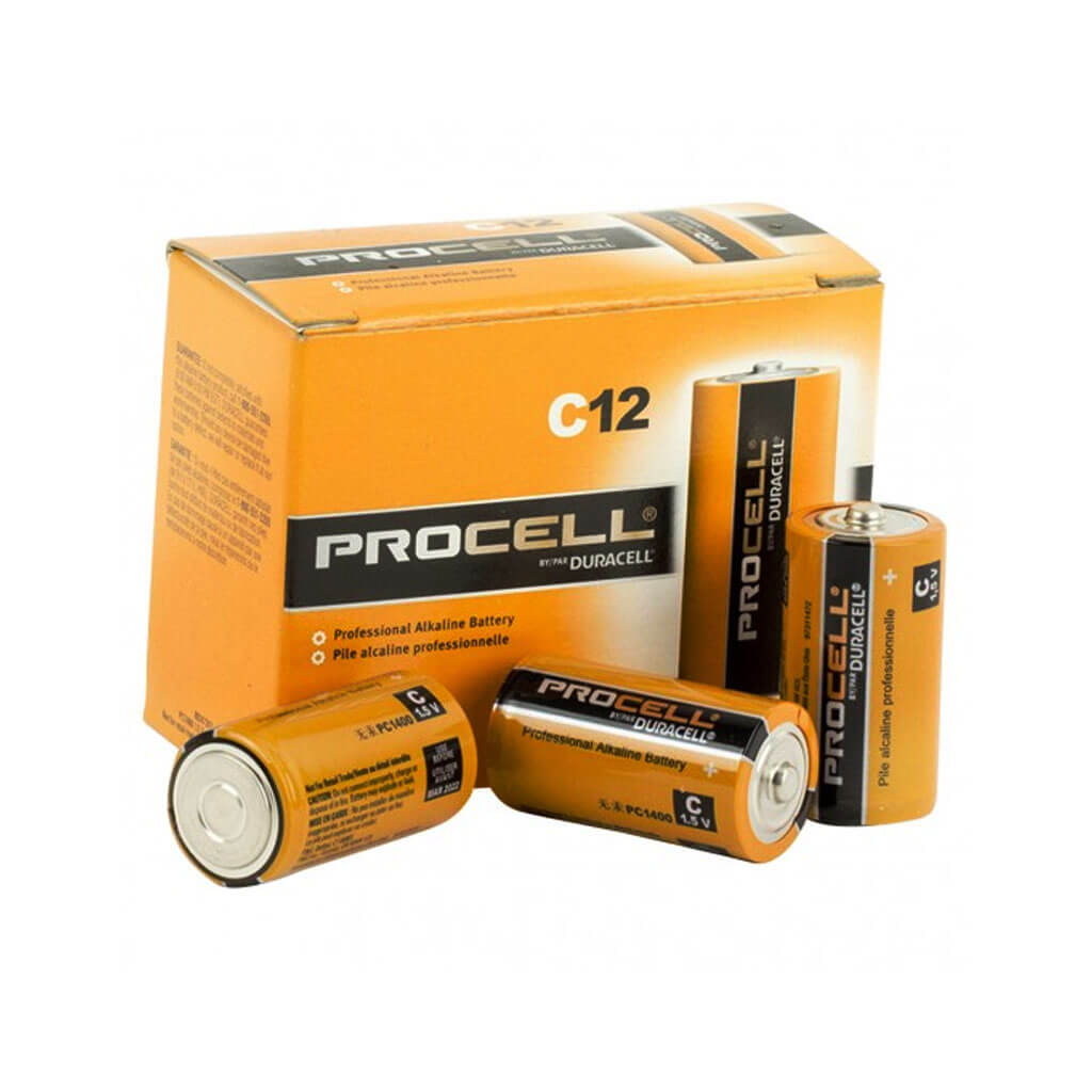 DURACELL PC1400 Alkaline 1.5-Volt PROCELL C-Cell Battery (12-Pack)