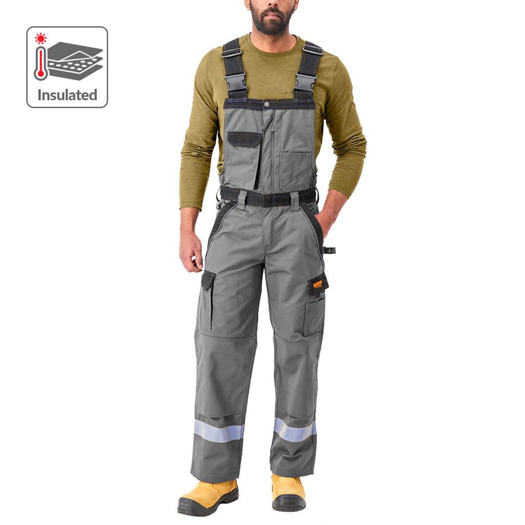 DuraDrive Grey Two Tone Tradesman Insulated Overall with Hi-Vis Tape