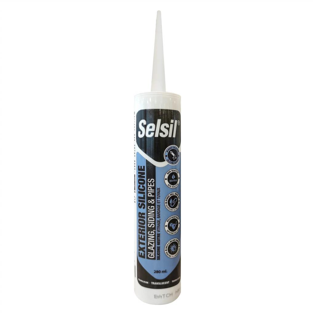 Selsil 280 mL Translucent -90 to 180 deg C Service Exterior Weatherproof Neutral Silicone Sealant