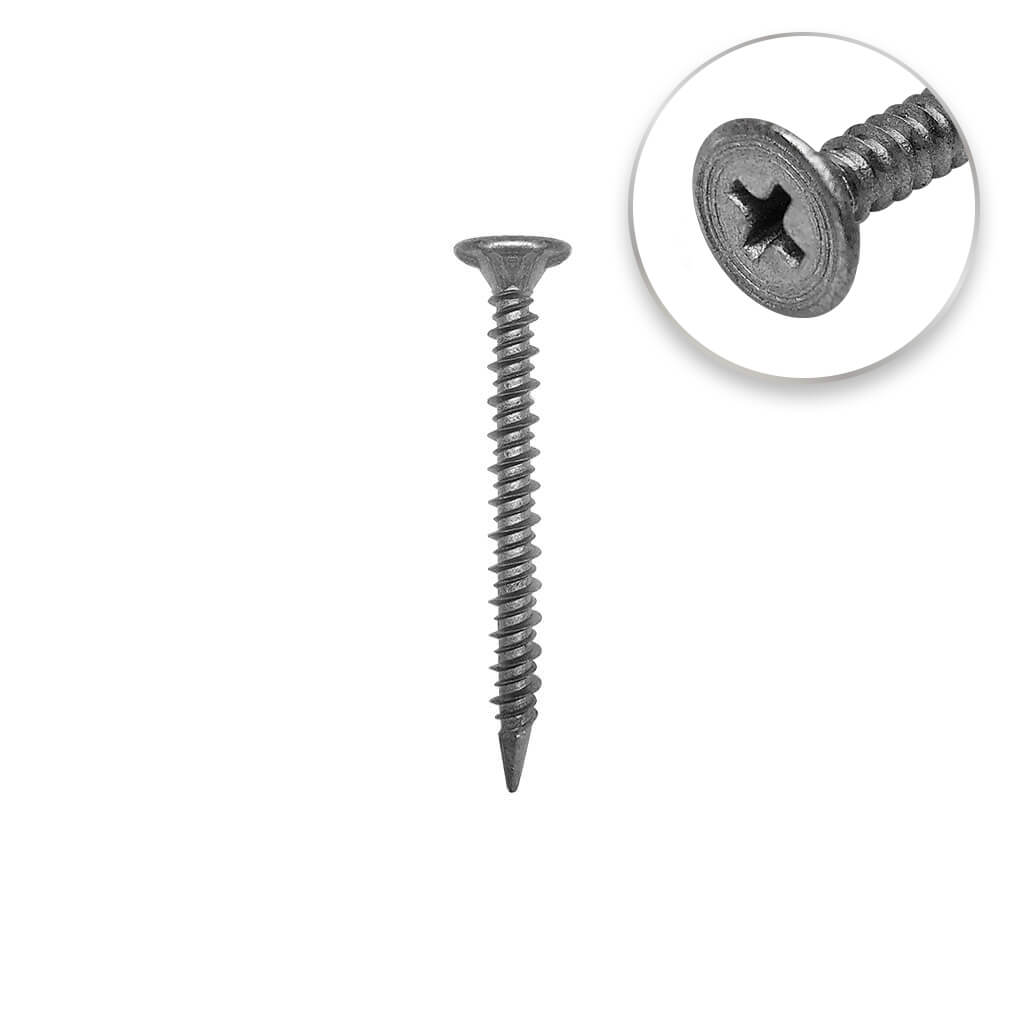 DuraDrive #8 x 1-5/8 in Grey Coated Type 2 Spoon Point Cement Board Screw