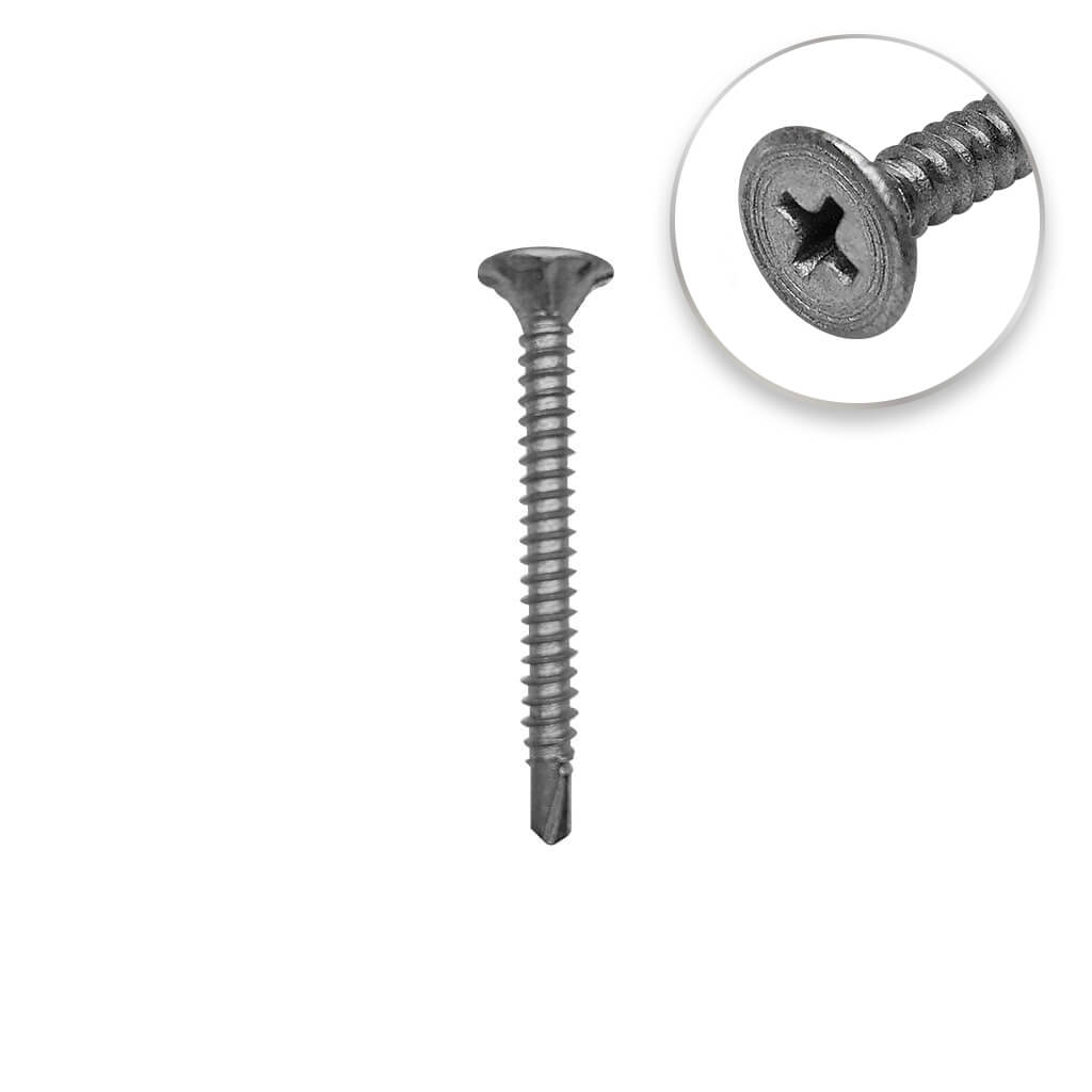 DuraDrive #8 x 1-5/8 in Grey Ruspert Coated Type S-12 Tek Point Cement Board Screw