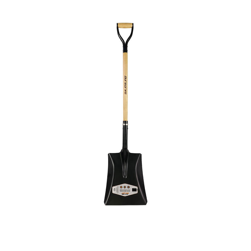 DuraDrive Carbon Steel D-Grip Ash Wood Square Mouth Shovel