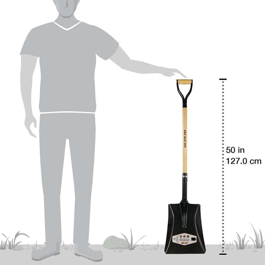 DuraDrive Carbon Steel D-Grip Ash Wood Square Mouth Shovel