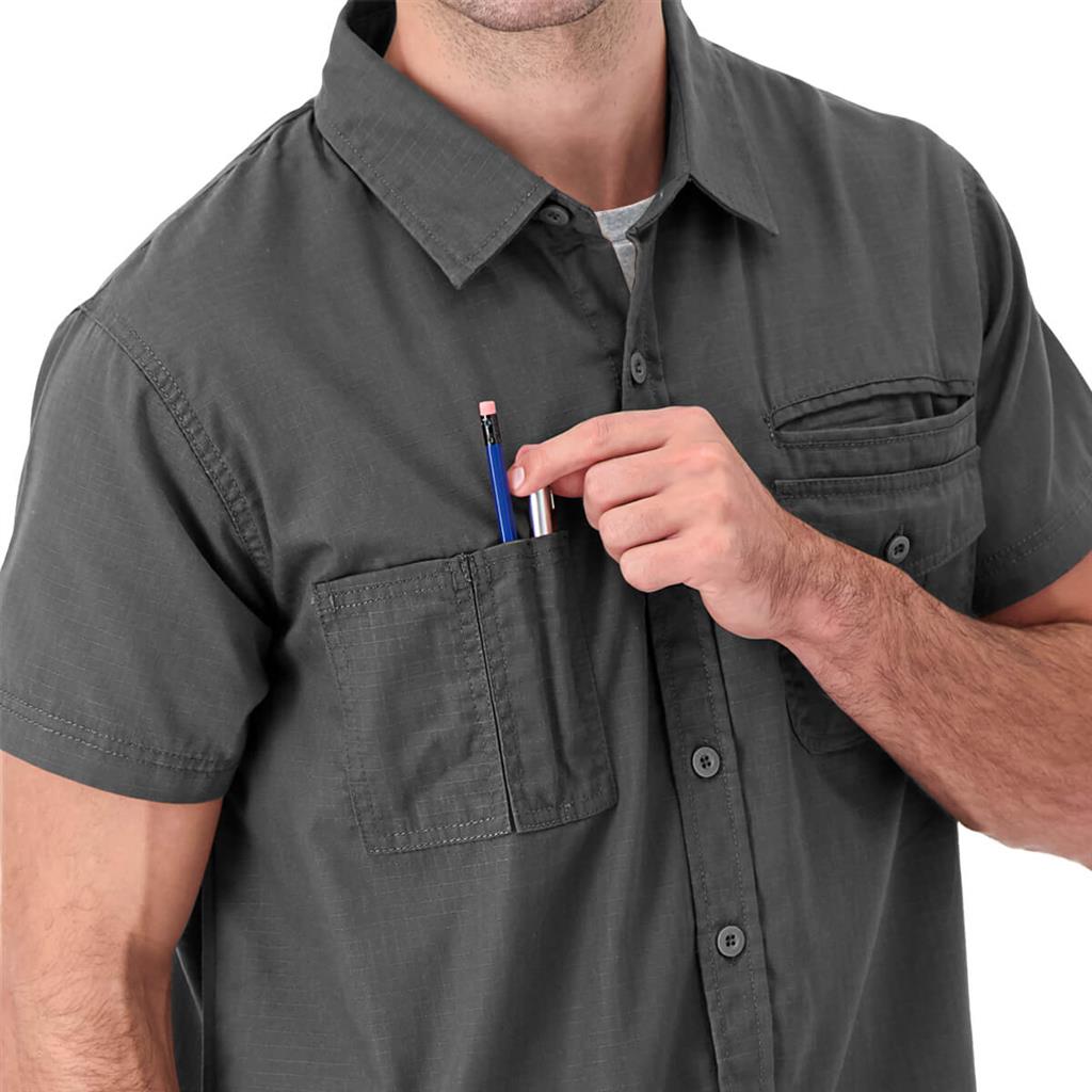 DuraDrive Dark Grey Ripstop Short Sleeve Shirt