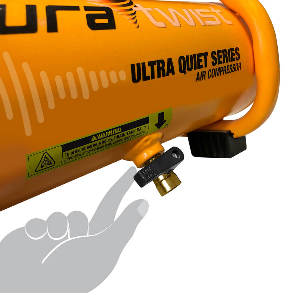 DuraTwist 0.5 HP 1-Gallon Ultra-Quiet Oil-Free Electric Air Compressor