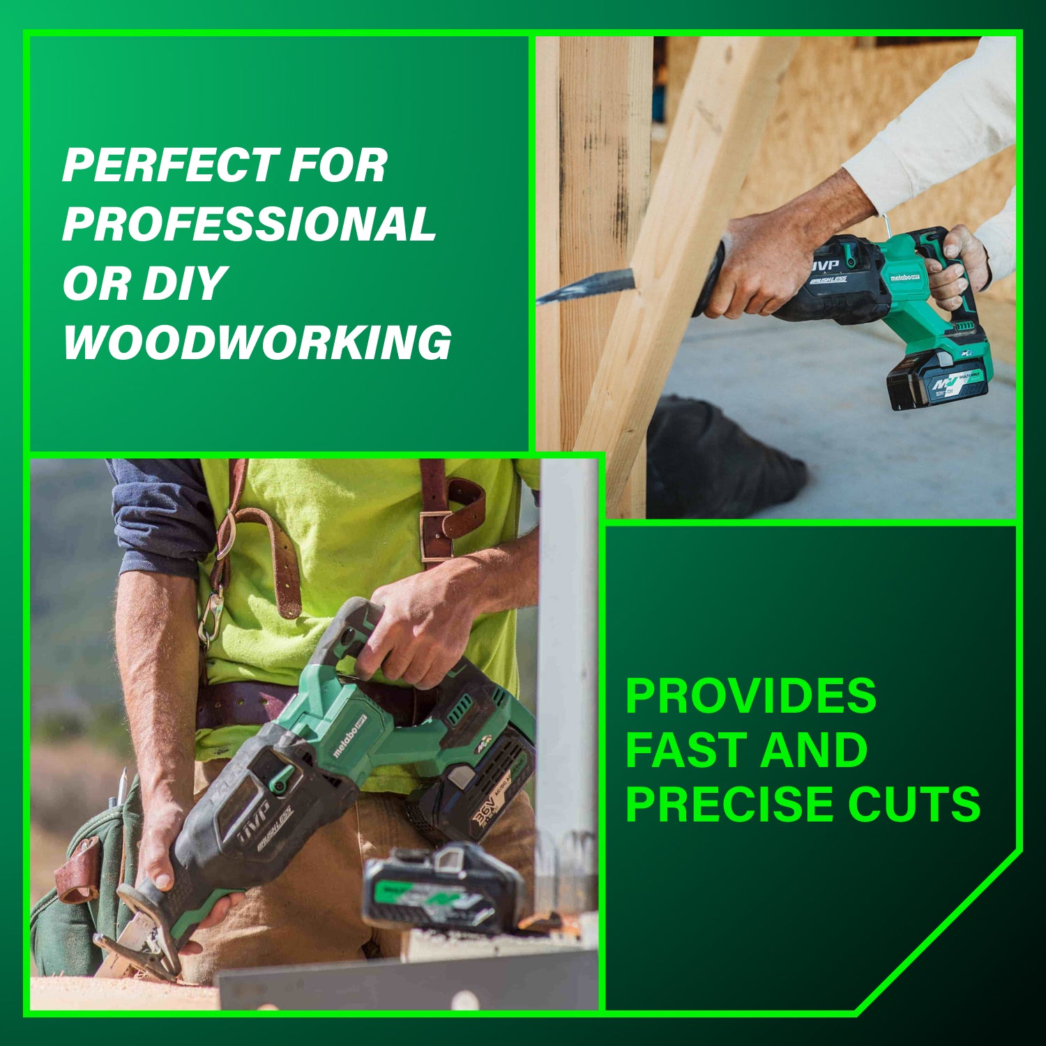 Metabo HPT CR36DAQ4M 36-Volt MultiVolt 1-1/4 in. Stroke Brushless Reciprocating Saw (Tool Only)