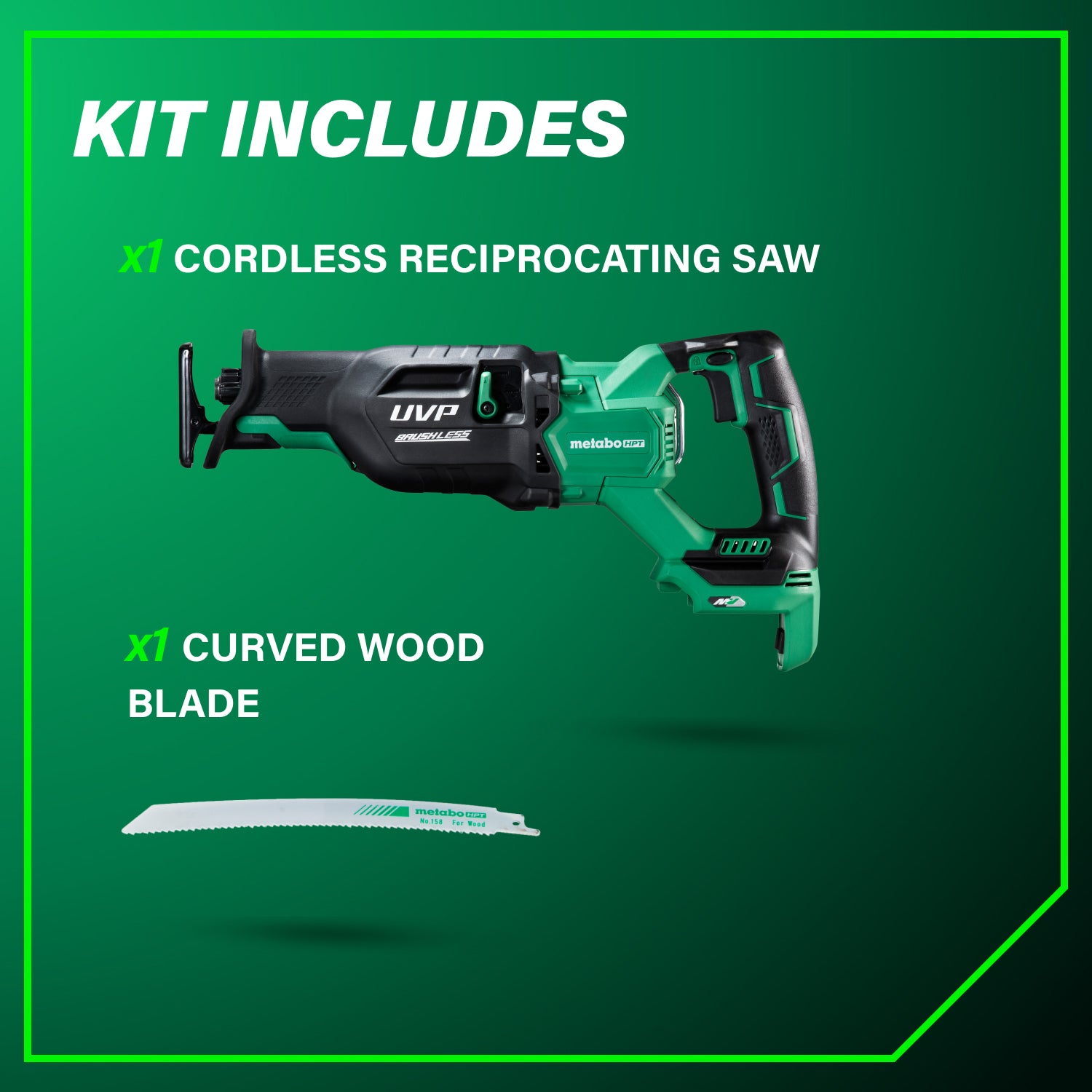 Metabo HPT CR36DAQ4M 36-Volt MultiVolt 1-1/4 in. Stroke Brushless Reciprocating Saw (Tool Only)