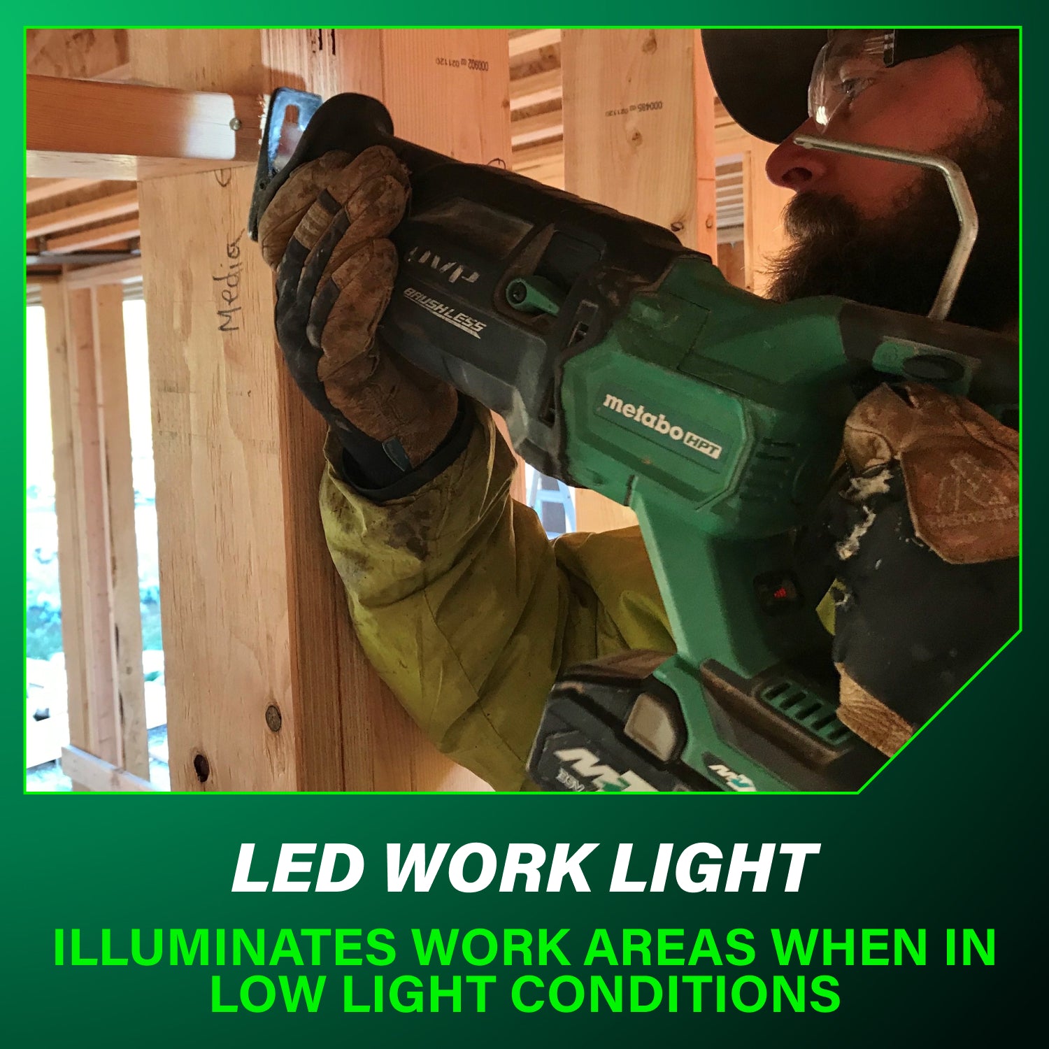 Metabo HPT CR36DAQ4M 36-Volt MultiVolt 1-1/4 in. Stroke Brushless Reciprocating Saw (Tool Only)