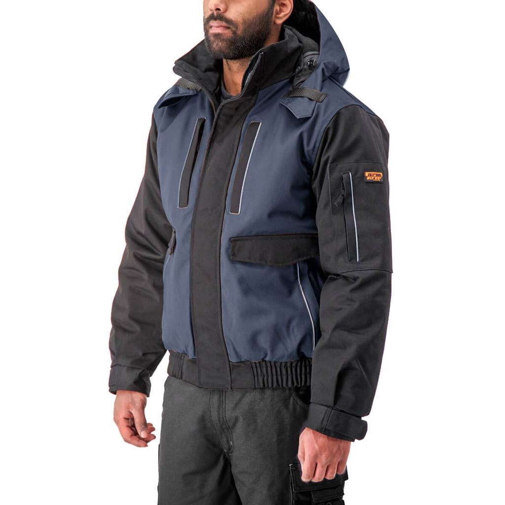 DuraDrive Men's TRADESMAN Two Tone Hooded Jacket Navy-Black