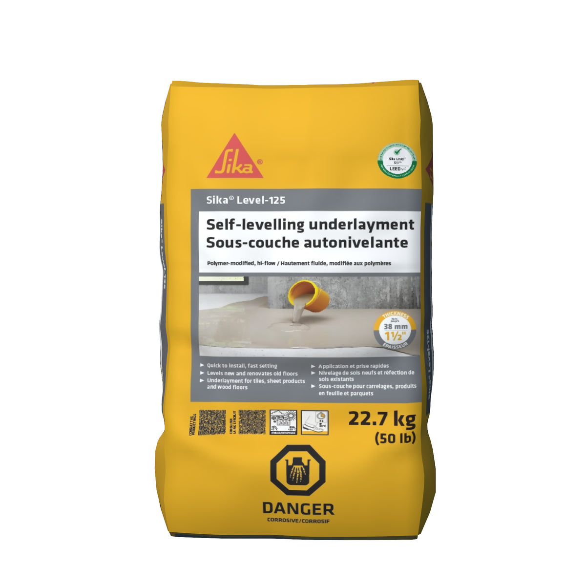 Sika Level-125CA Polymer-Modified Hi-Flow Self-Leveling Underlayment 50 Lbs / 22.7kg