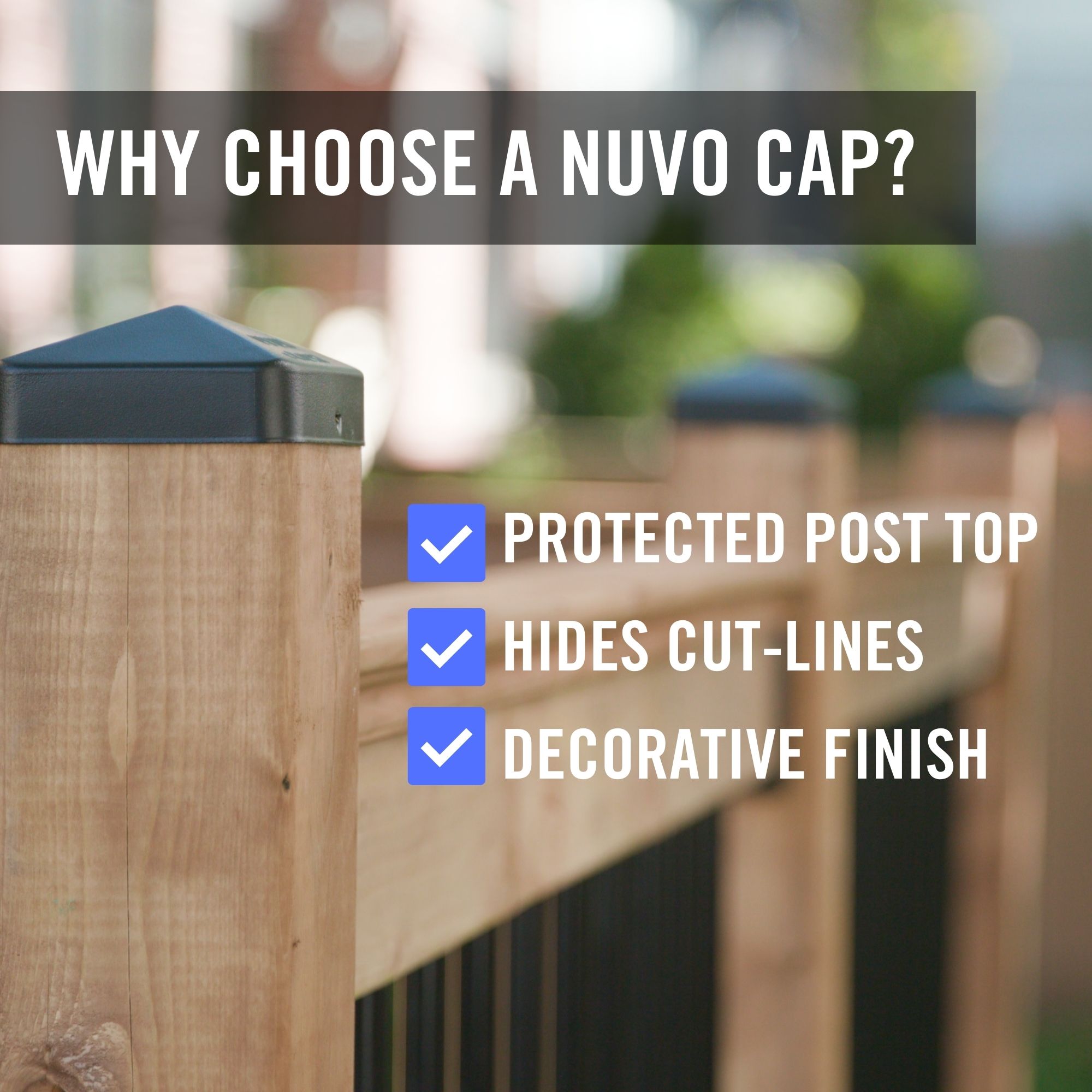 Nuvo Iron Eazy-Cap 5-1/2-in x 5-1/2-in Black Steel Post Cap