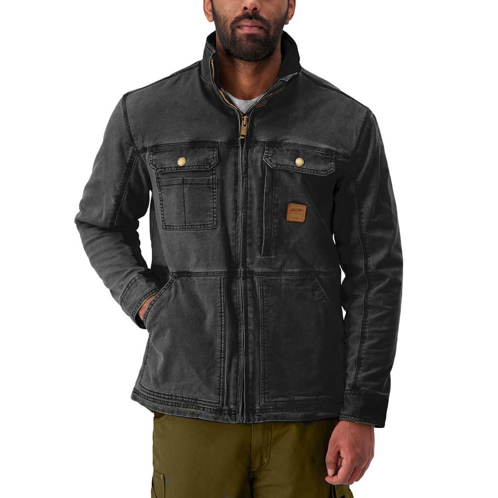 FINAL SALE-DURADRIVE SONI VINTAGE LINED DUCK JACKET BLACK