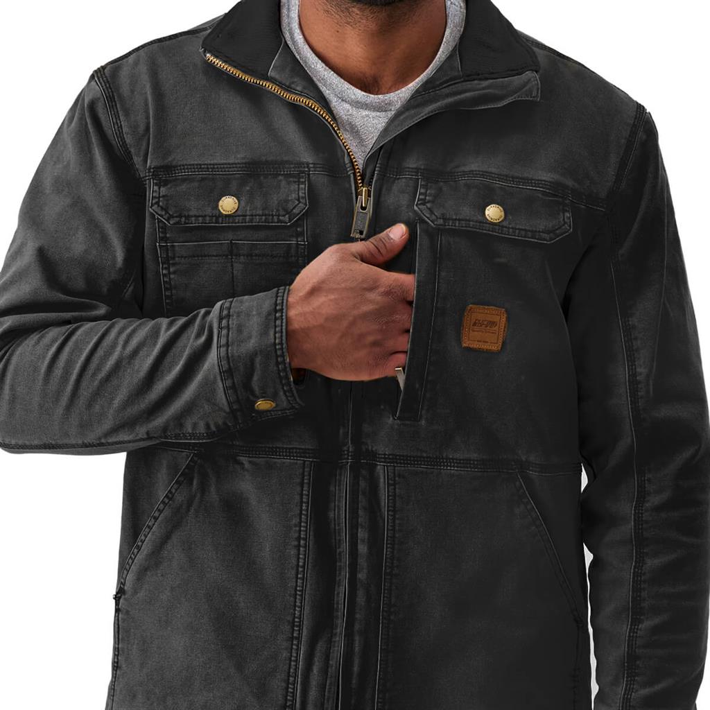 FINAL SALE-DURADRIVE SONI VINTAGE LINED DUCK JACKET BLACK