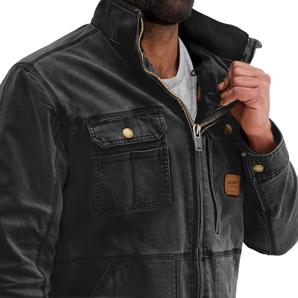 FINAL SALE-DURADRIVE SONI VINTAGE LINED DUCK JACKET BLACK