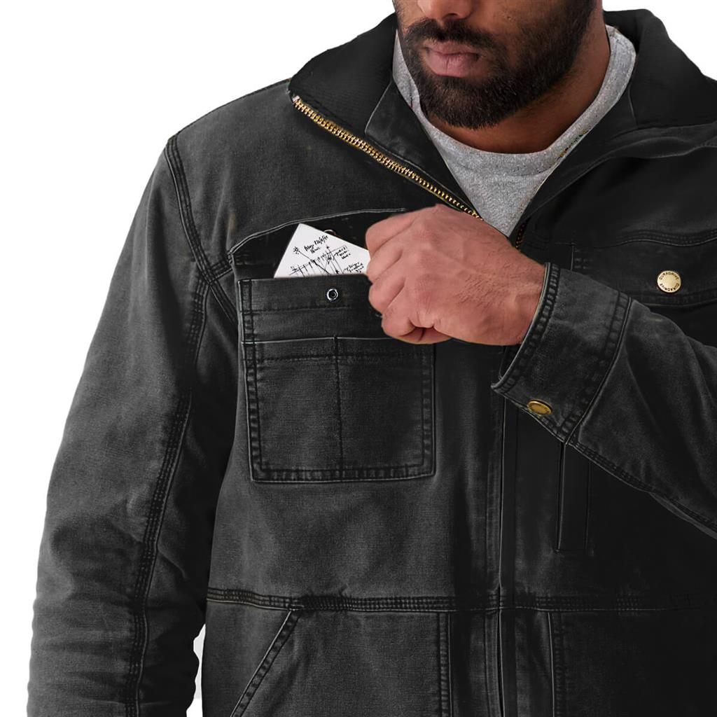 FINAL SALE-DURADRIVE SONI VINTAGE LINED DUCK JACKET BLACK