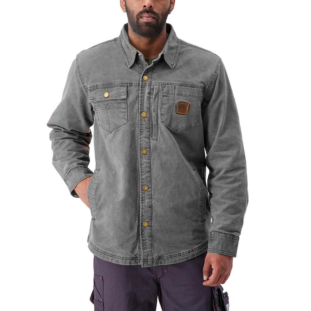 DURADRIVE 28903 SONI VINTAGE LINED COTTON DUCK SHIRT/ JACKET GREY