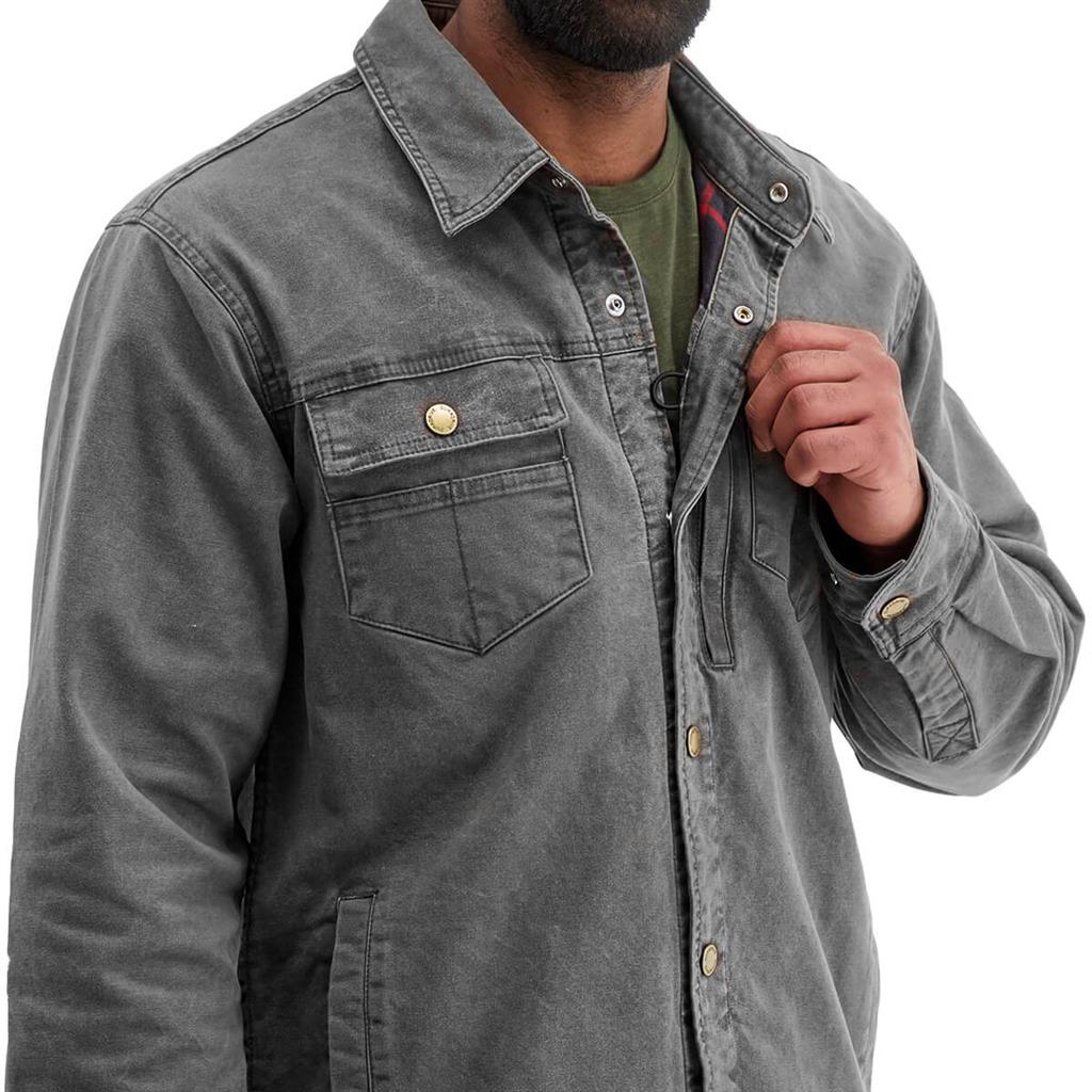 DURADRIVE 28903 SONI VINTAGE LINED COTTON DUCK SHIRT/ JACKET GREY