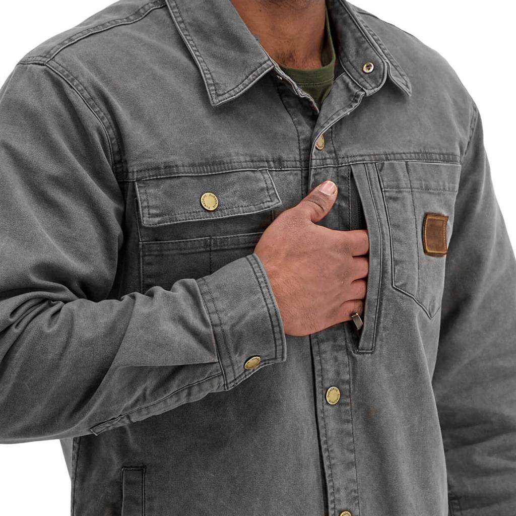 DURADRIVE 28903 SONI VINTAGE LINED COTTON DUCK SHIRT/ JACKET GREY