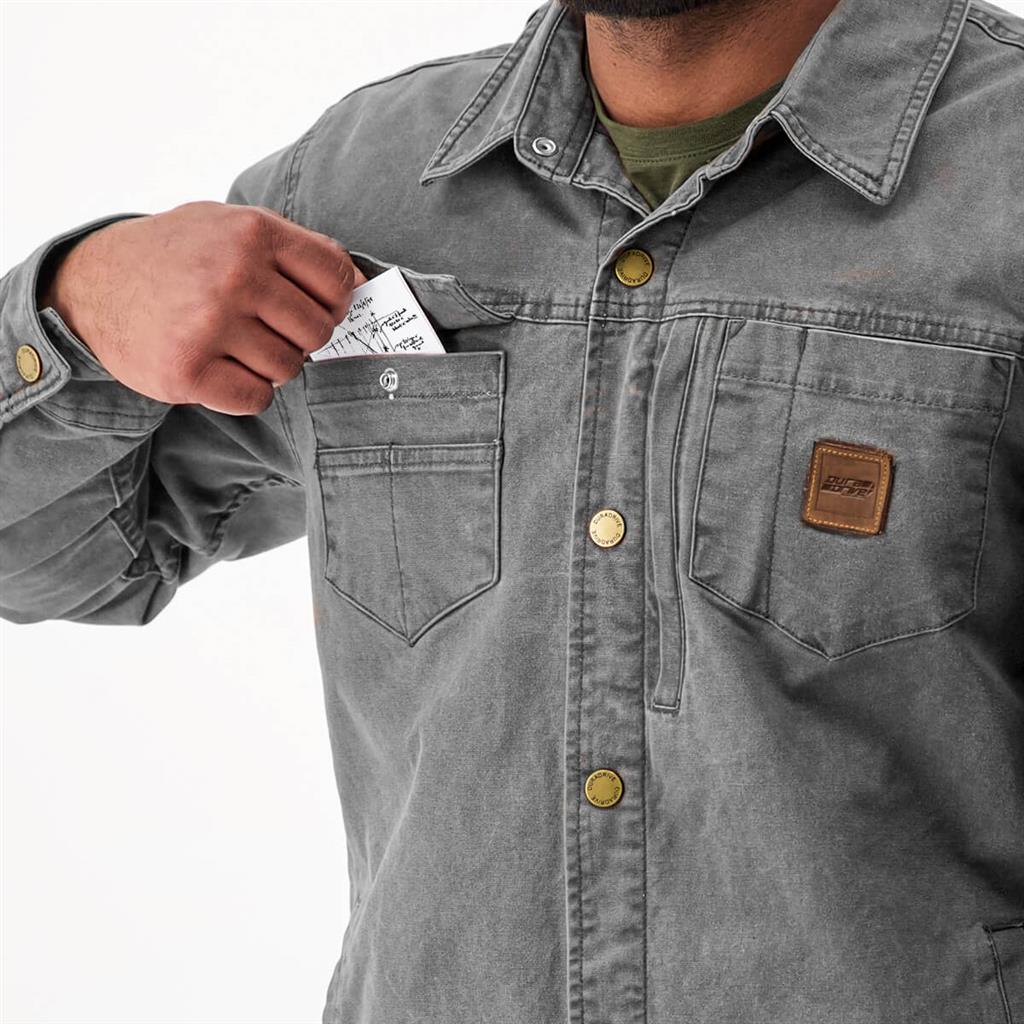 DURADRIVE 28903 SONI VINTAGE LINED COTTON DUCK SHIRT/ JACKET GREY