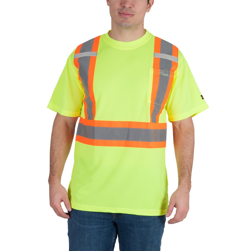 DURADRIVE 29035 HI-VIS COOLING CREW NECK SHORT SLEEVE DELUXE T-SHIRT YELLOW