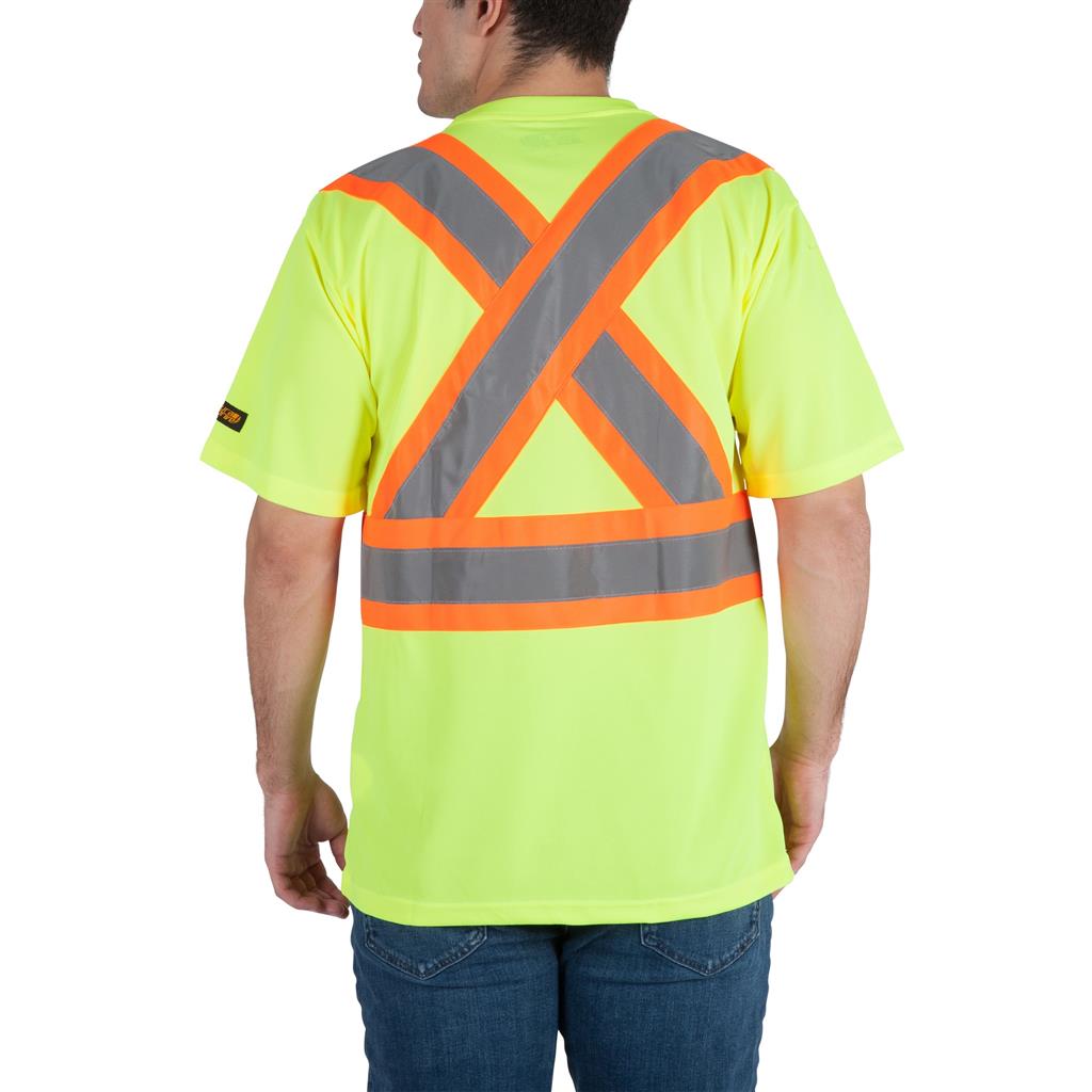 DURADRIVE 29035 HI-VIS COOLING CREW NECK SHORT SLEEVE DELUXE T-SHIRT YELLOW