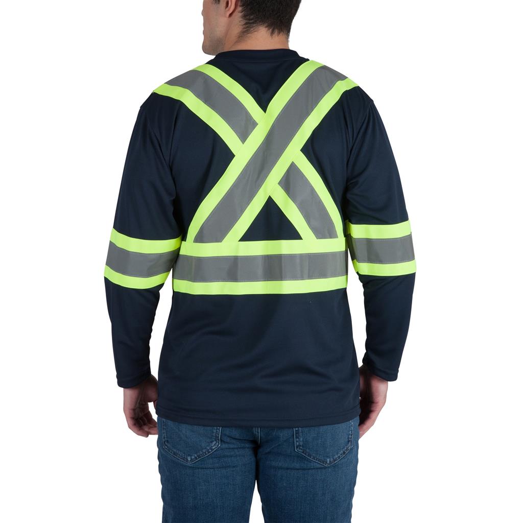 DURADRIVE 29038 HI-VIS COOLING CREW NECK SHORT SLEEVE DELUXE T-SHIRT NAVY