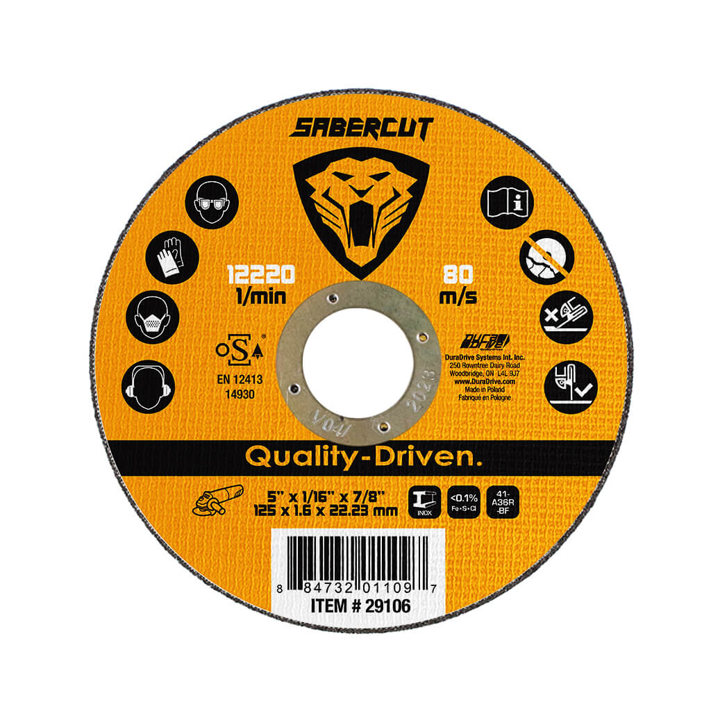 DuraDrive Grinder 5 in x 1/16 in Flat Metal Cut-Off Wheel