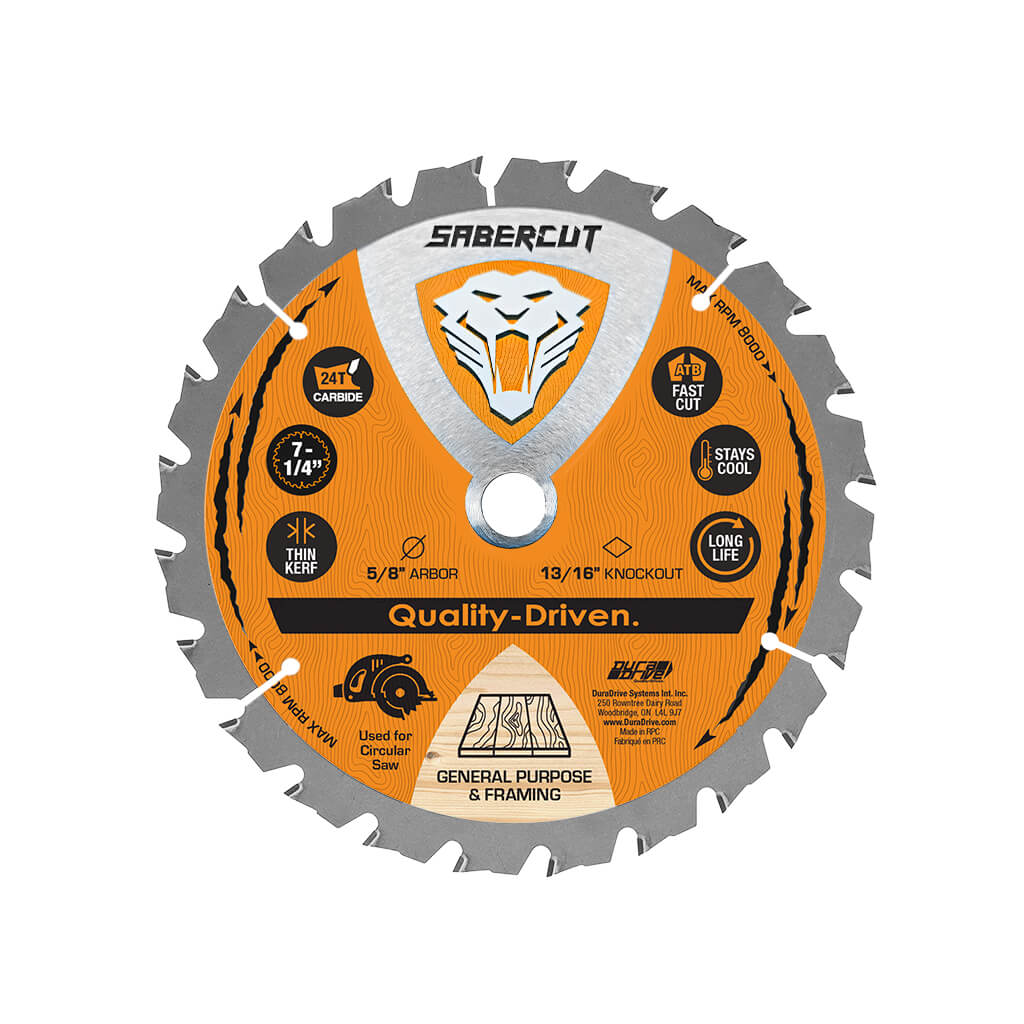 DuraDrive 7-1/4 in 5/8 in 9000 rpm Framing Saw Blade