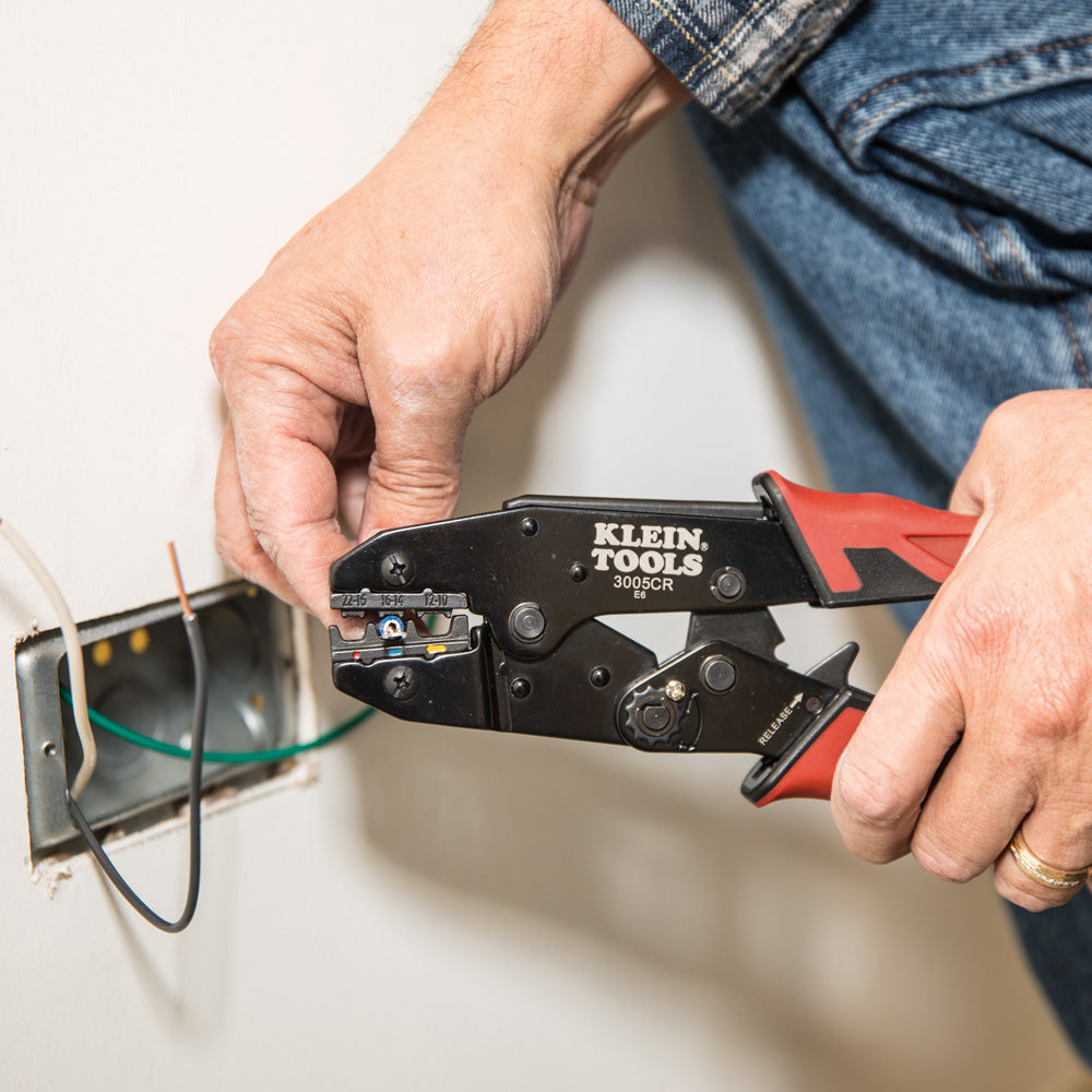 Klein 3005CR Ratcheting Crimper 10-22 Awg Insulated Terminal