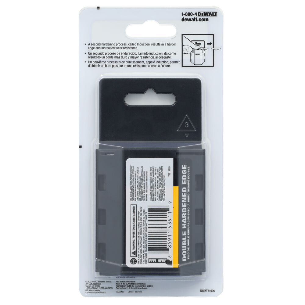 Dewalt DWHT11006 Double Hardened Edge Utility Blades 50 Pack
