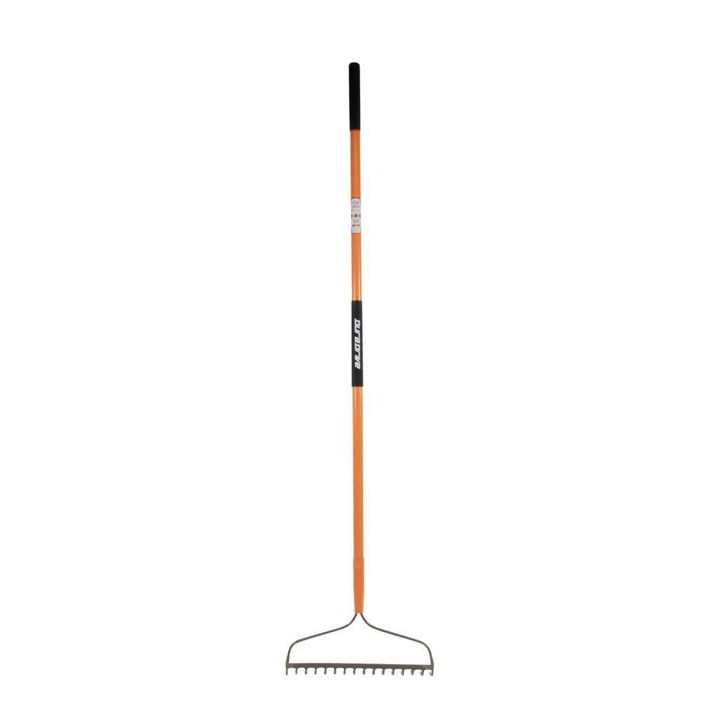 DuraDrive R101-16FL 68 in. 16-Tine Fibreglass Long Handle Hardened Steel Head Bow Rake