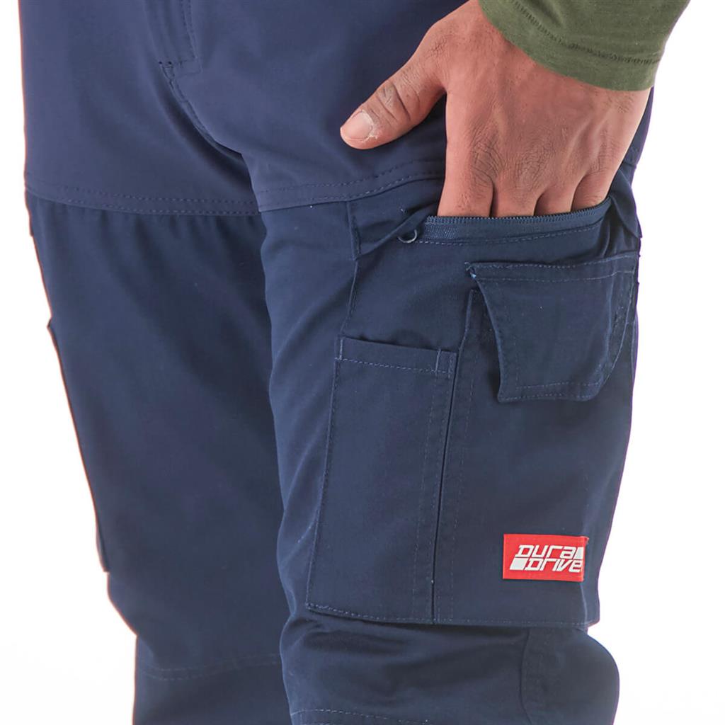 DuraDrive Men's TRILL RED LABEL Navy Water Repellent Slim Cut Utility Work Pants