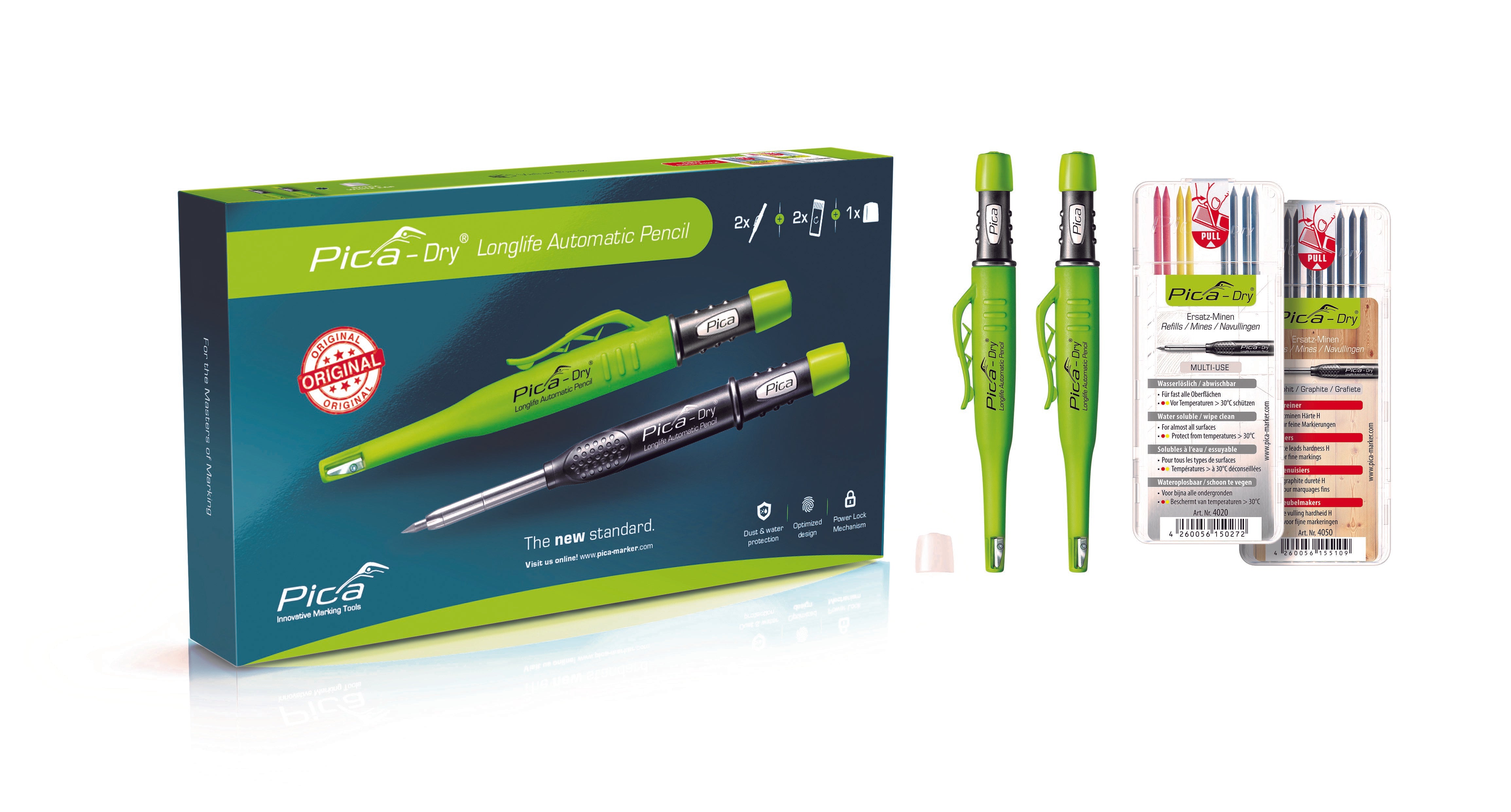 PICA 3097 PICADRY W/ REFILL SETS (2 + 2) Value Pack Includes: 2*3030 PICA PENCIL, 1*4020 MULTI COLOR