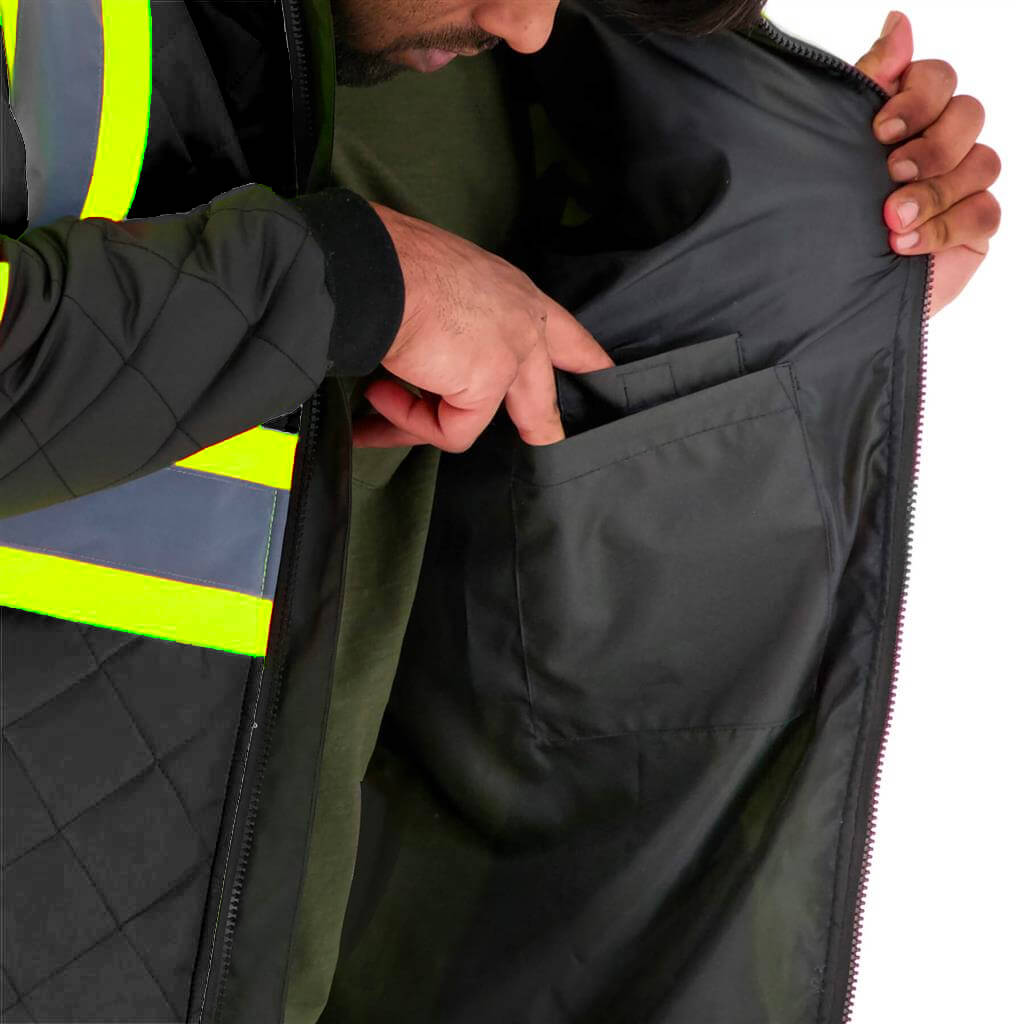 DURADRIVE 31032 HI-VIS LINED FREEZER JACKET - BLACK