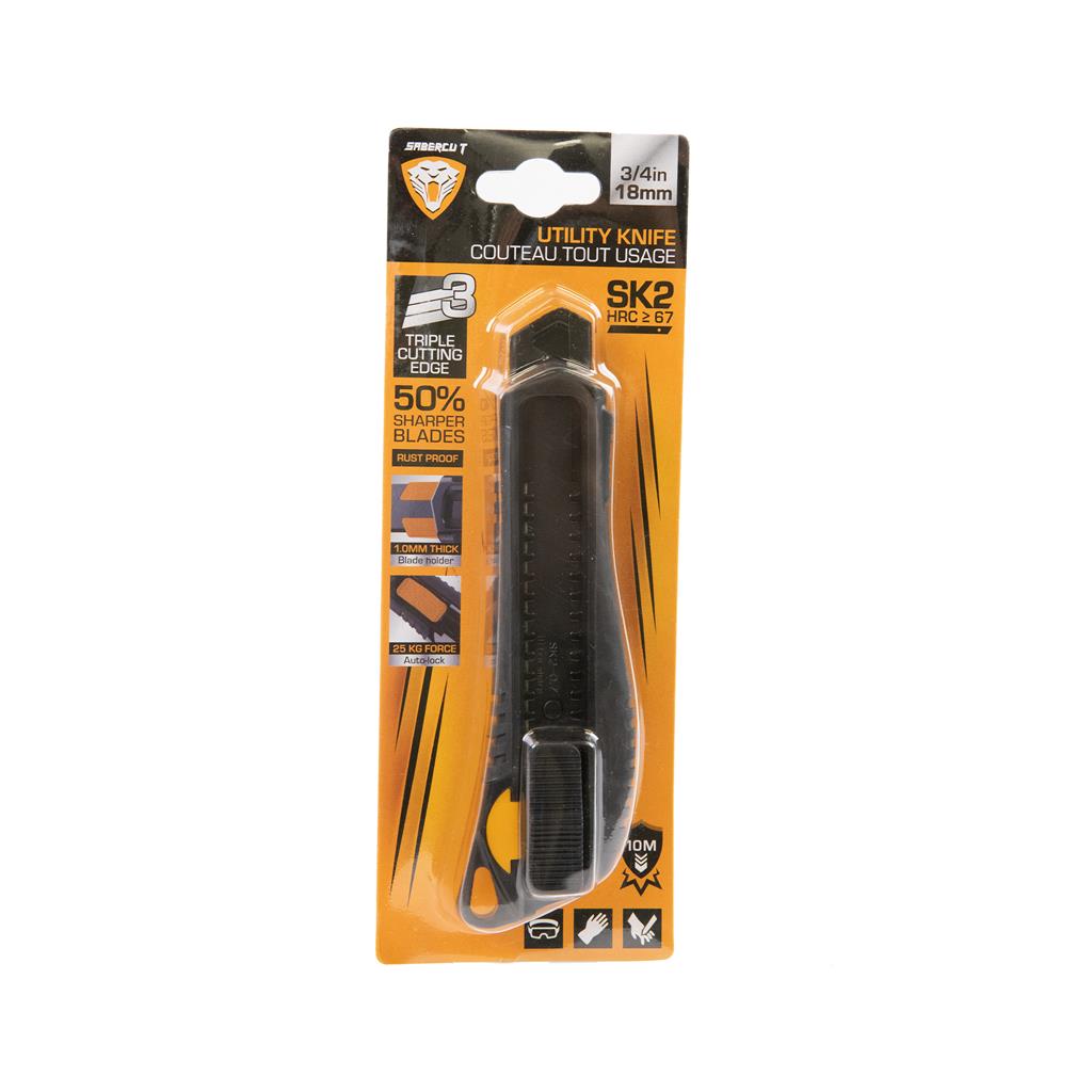 Sabercut 18mm Auto-Lock Utility Knife